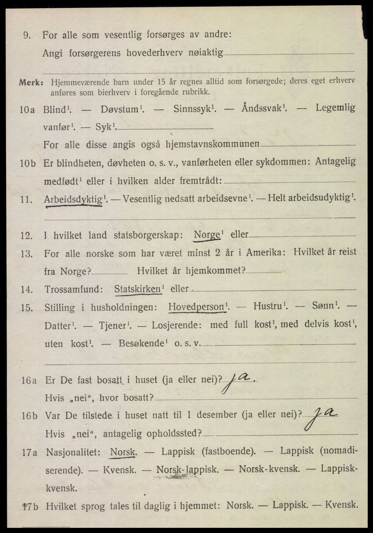 SAT, 1920 census for Vefsn, 1920, p. 1840