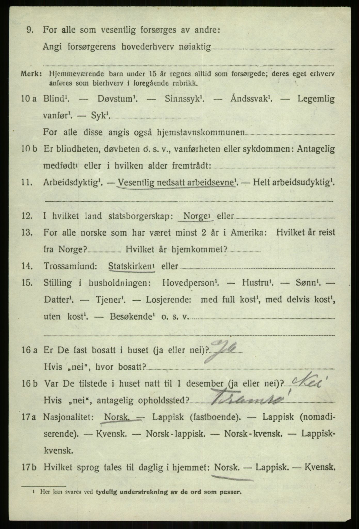 SATØ, 1920 census for Tromsøysund, 1920, p. 4983