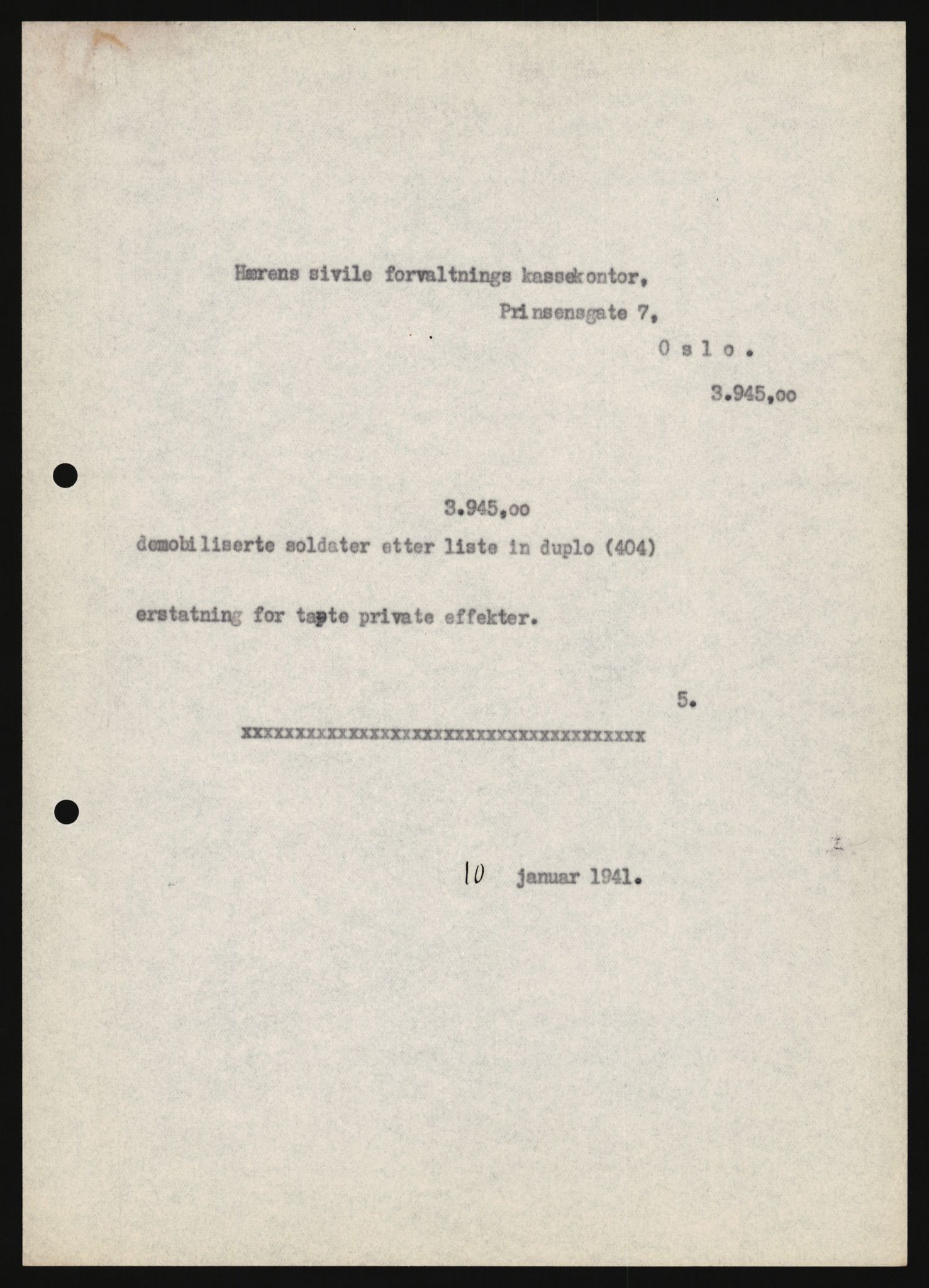 Justisdepartementet, Oppgjørsavdelingen, AV/RA-S-1056/G/Ga/L0005: Anvisningsliste nr. 385-388, 390-410, 662-725, 728-732, 736-740 og 1106-1140 over utbetalte effektsaker, 1940-1942, p. 127