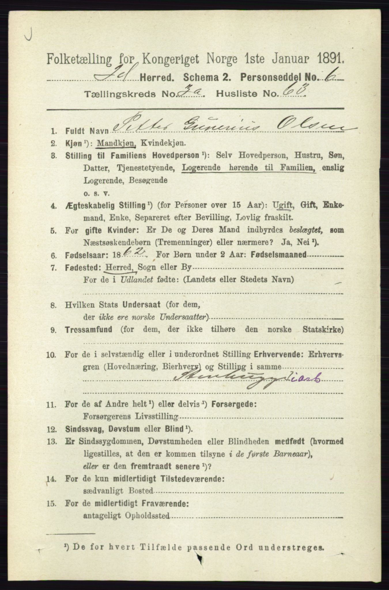 RA, 1891 census for 0117 Idd, 1891, p. 2623