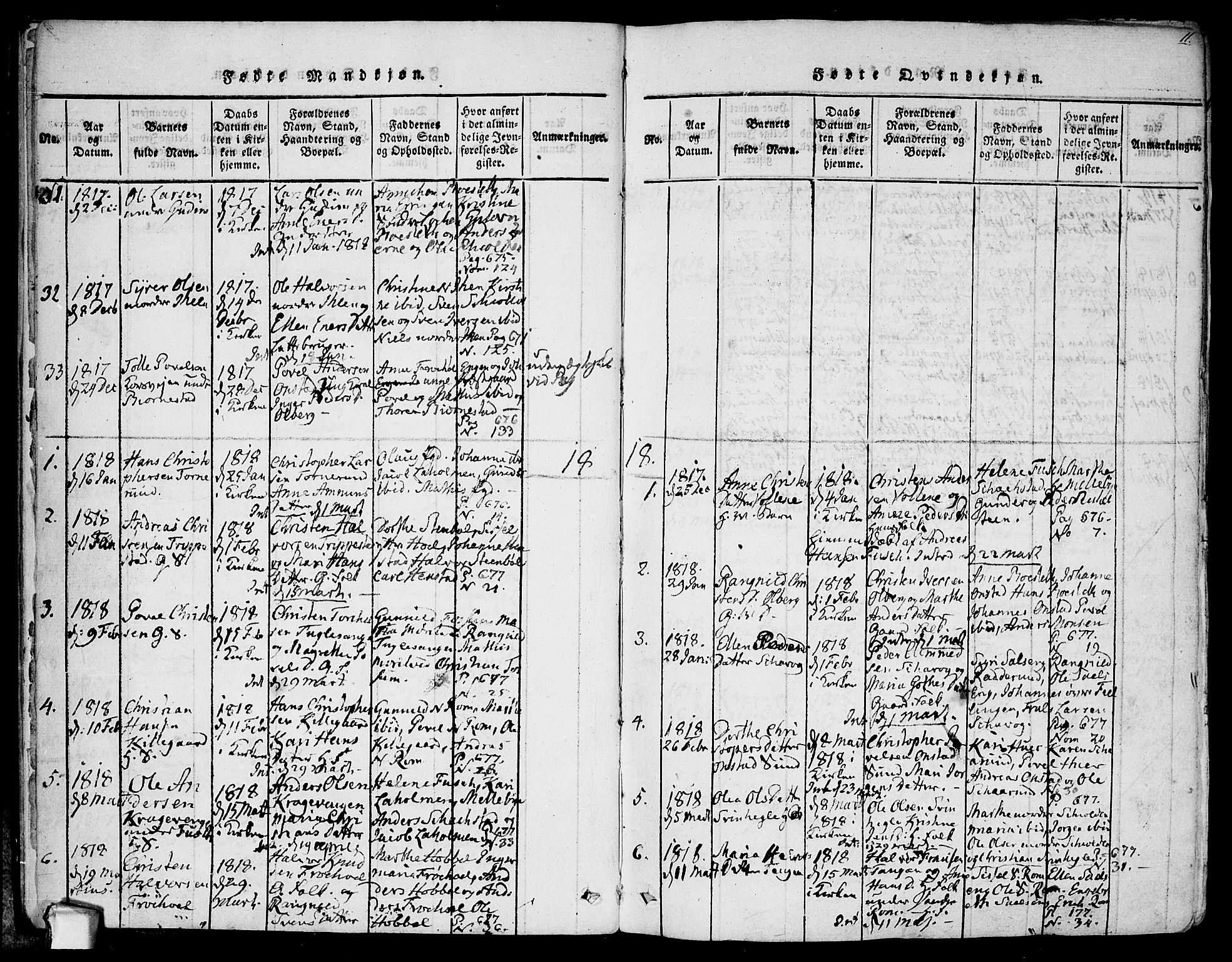 Askim prestekontor Kirkebøker, AV/SAO-A-10900/F/Fa/L0004: Parish register (official) no. 4, 1817-1846, p. 10-11