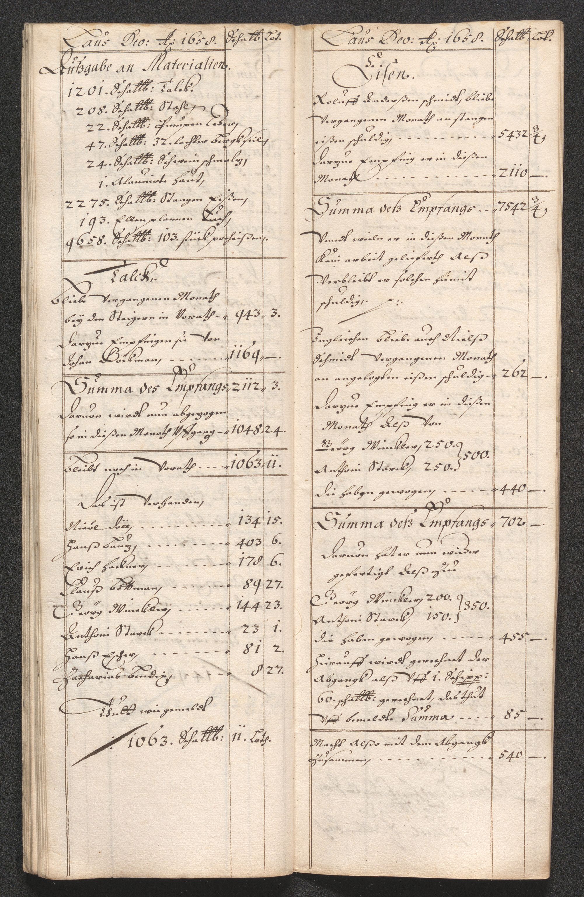 Kongsberg Sølvverk 1623-1816, AV/SAKO-EA-3135/001/D/Dc/Dcd/L0033: Utgiftsregnskap for gruver m.m. , 1658, p. 302