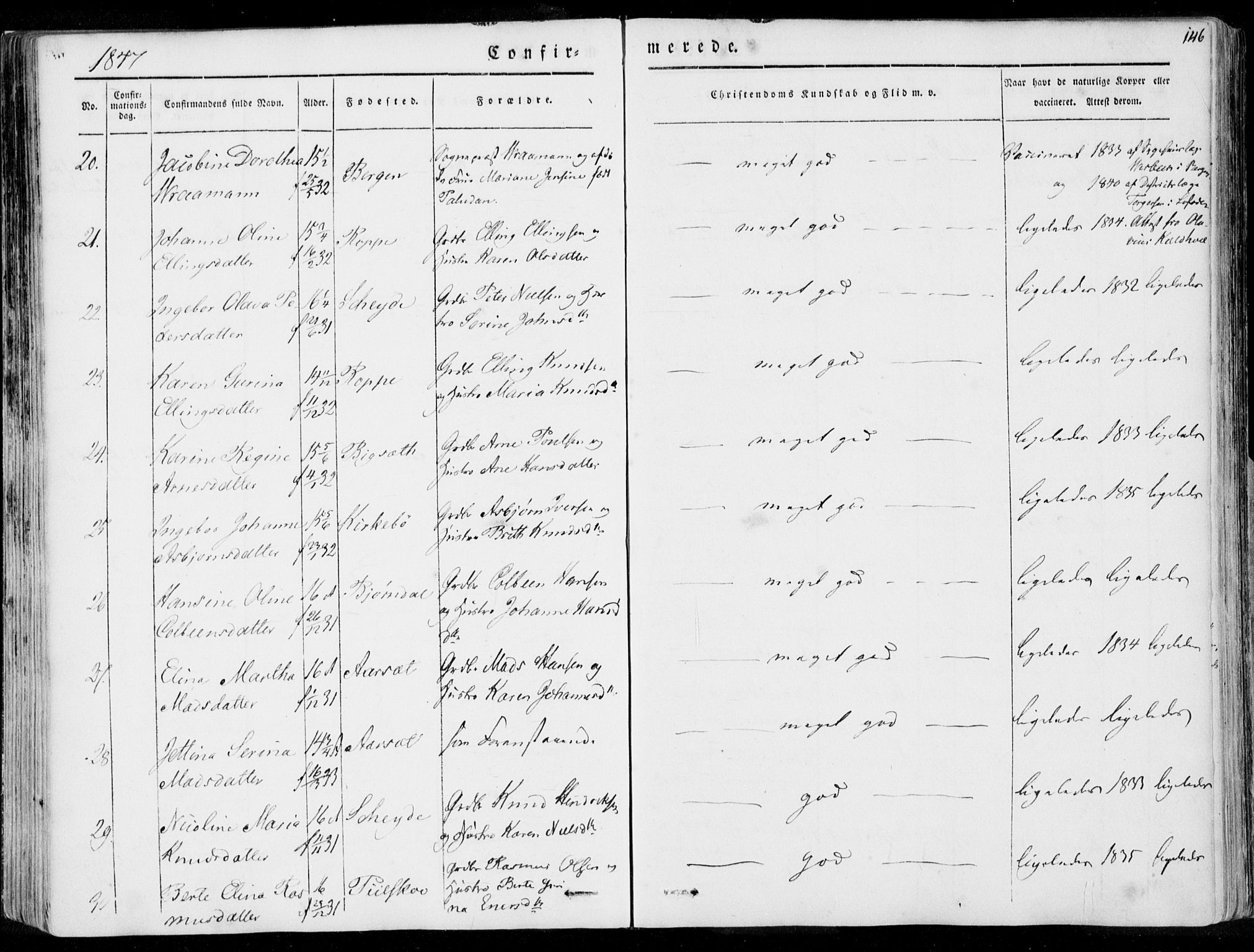 Ministerialprotokoller, klokkerbøker og fødselsregistre - Møre og Romsdal, AV/SAT-A-1454/509/L0104: Parish register (official) no. 509A02, 1833-1847, p. 146