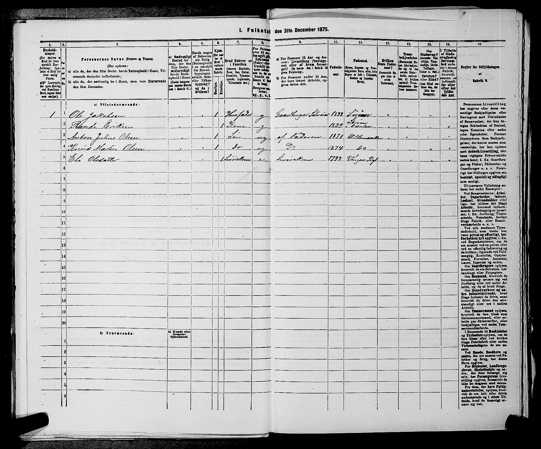 RA, 1875 census for 0235P Ullensaker, 1875, p. 510