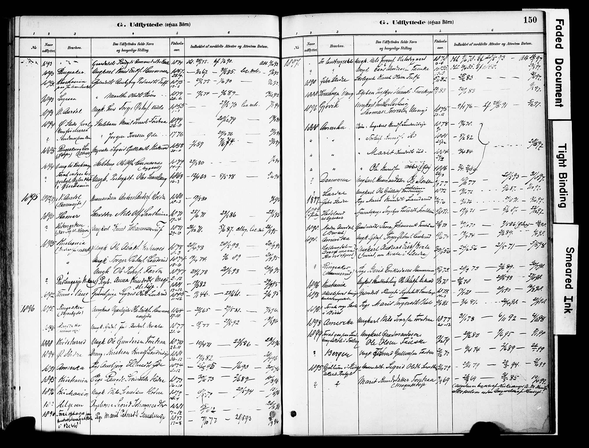 Vestre Slidre prestekontor, SAH/PREST-136/H/Ha/Haa/L0006: Parish register (official) no. 6, 1881-1912, p. 150