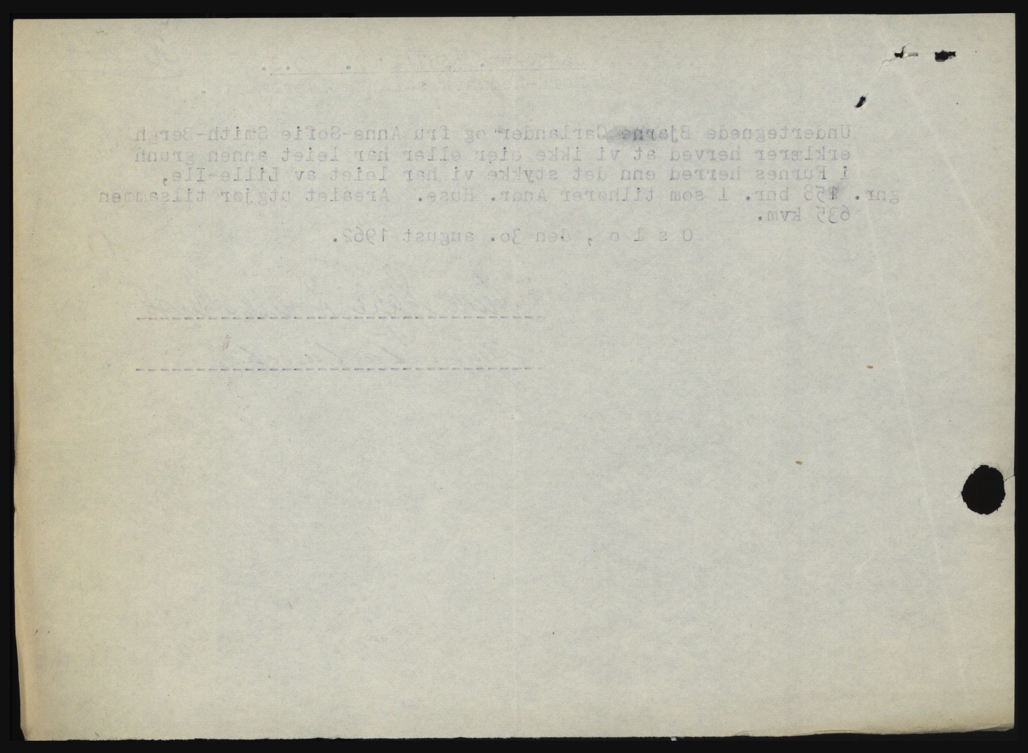 Nord-Hedmark sorenskriveri, AV/SAH-TING-012/H/Hc/L0016: Mortgage book no. 16, 1962-1962, Diary no: : 3357/1962