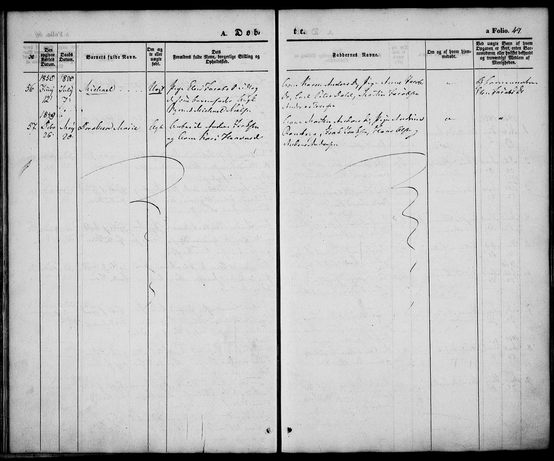 Larvik kirkebøker, AV/SAKO-A-352/F/Fb/L0003: Parish register (official) no. II 3, 1842-1856, p. 47