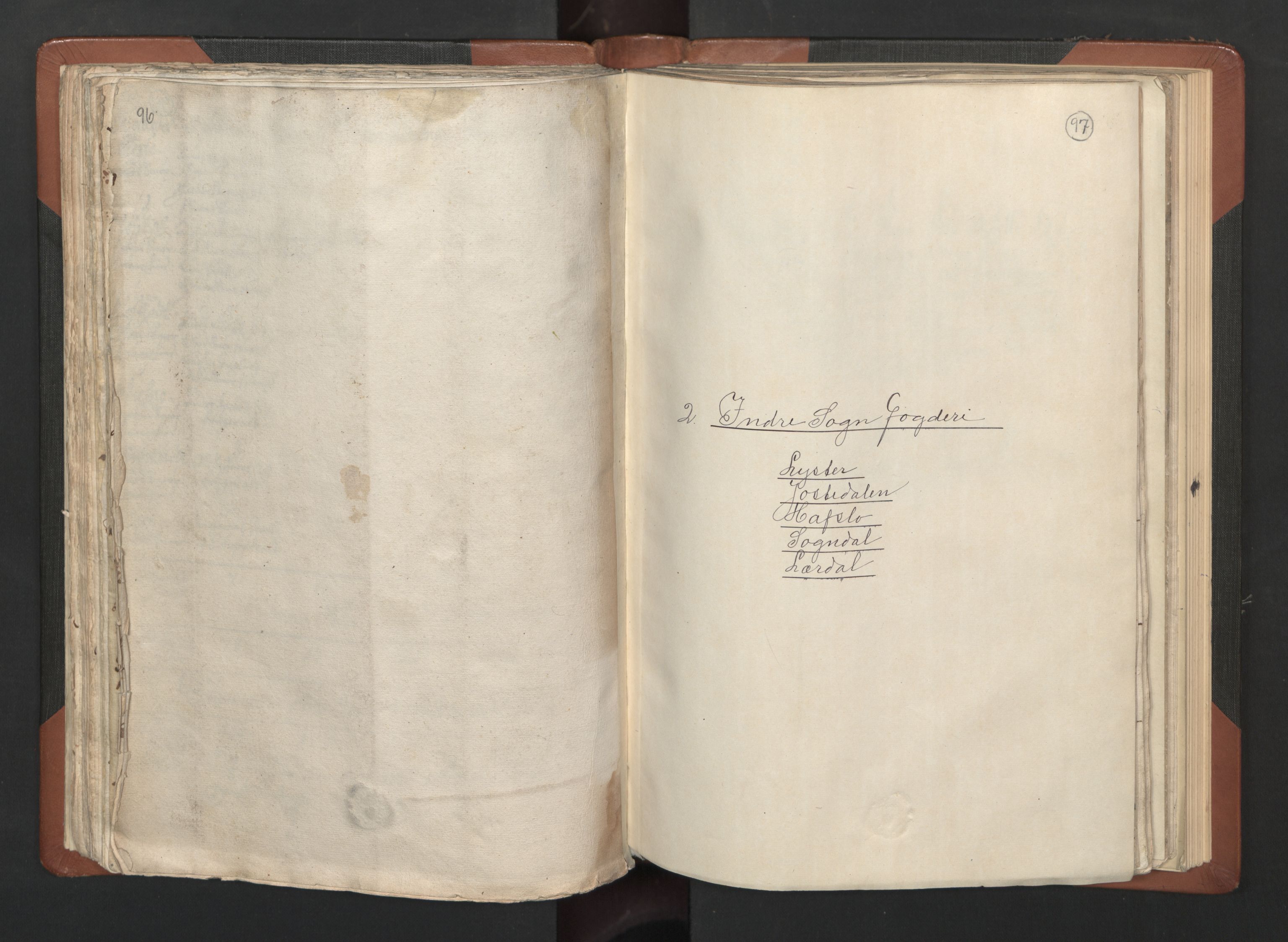 RA, Bailiff's Census 1664-1666, no. 14: Hardanger len, Ytre Sogn fogderi and Indre Sogn fogderi, 1664-1665, p. 96-97