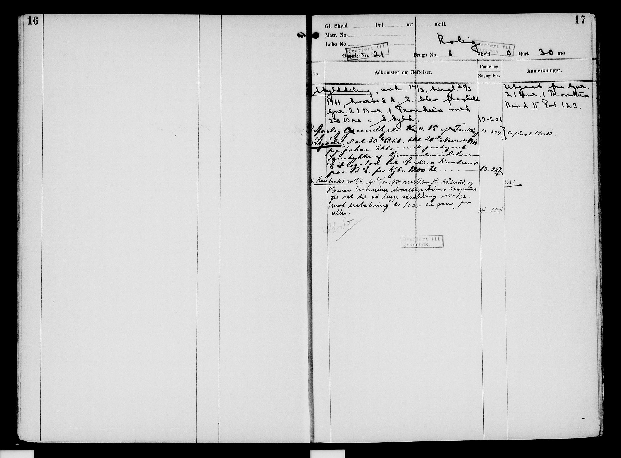 Nord-Hedmark sorenskriveri, SAH/TING-012/H/Ha/Had/Hade/L0004: Mortgage register no. 4.4, 1910-1940, p. 16-17