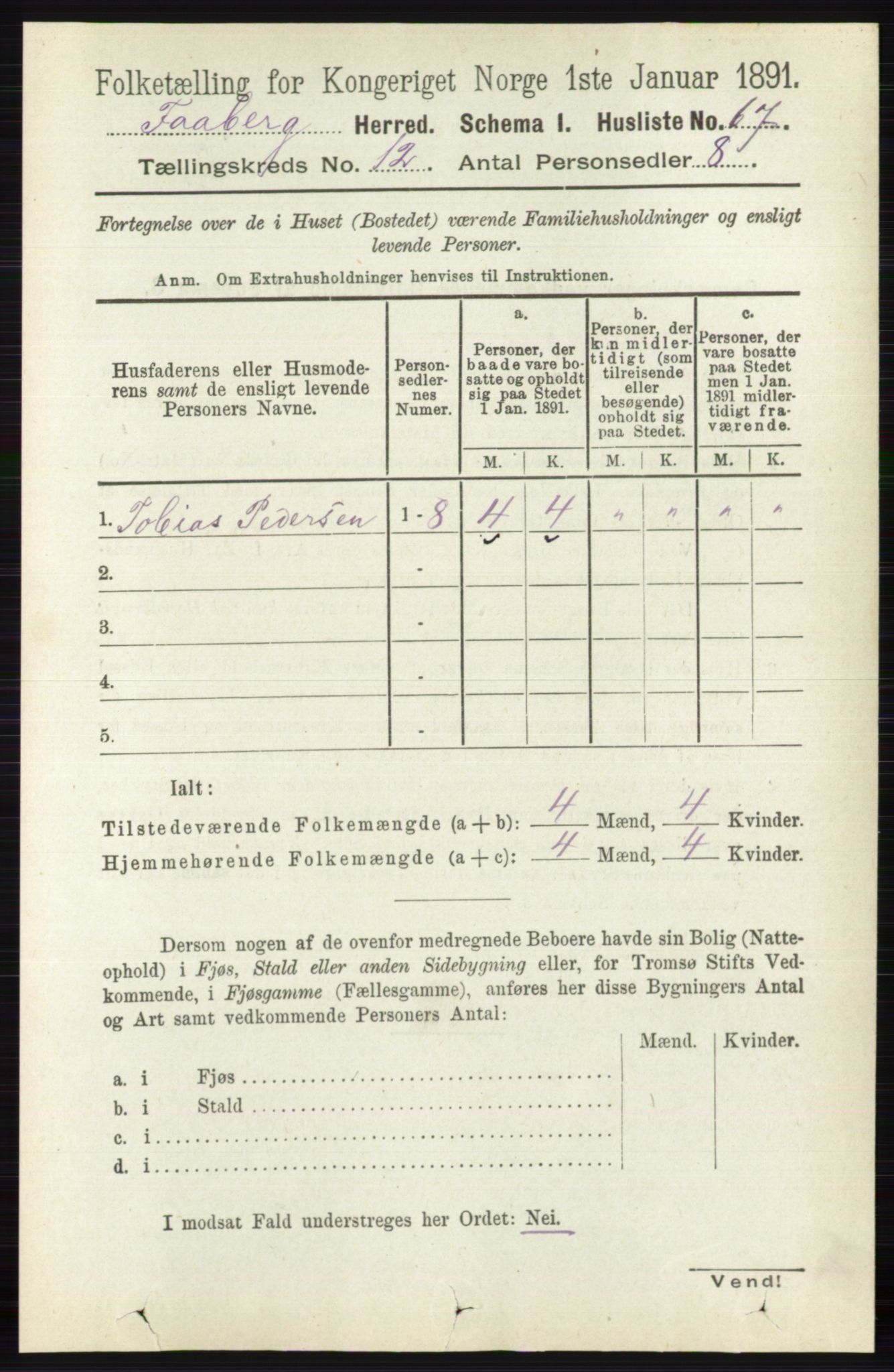 RA, 1891 census for 0524 Fåberg, 1891, p. 4759