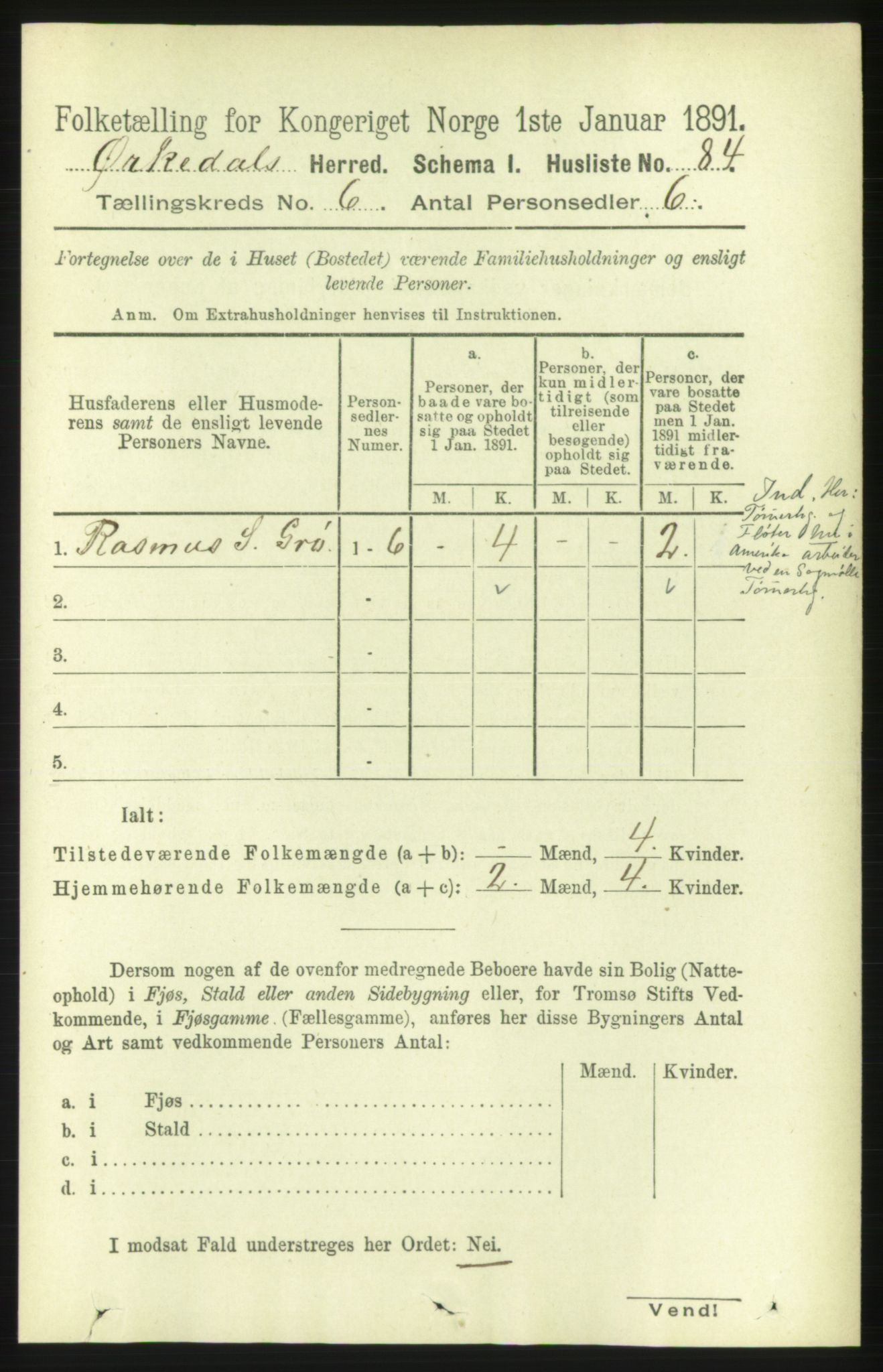 RA, 1891 census for 1638 Orkdal, 1891, p. 2851