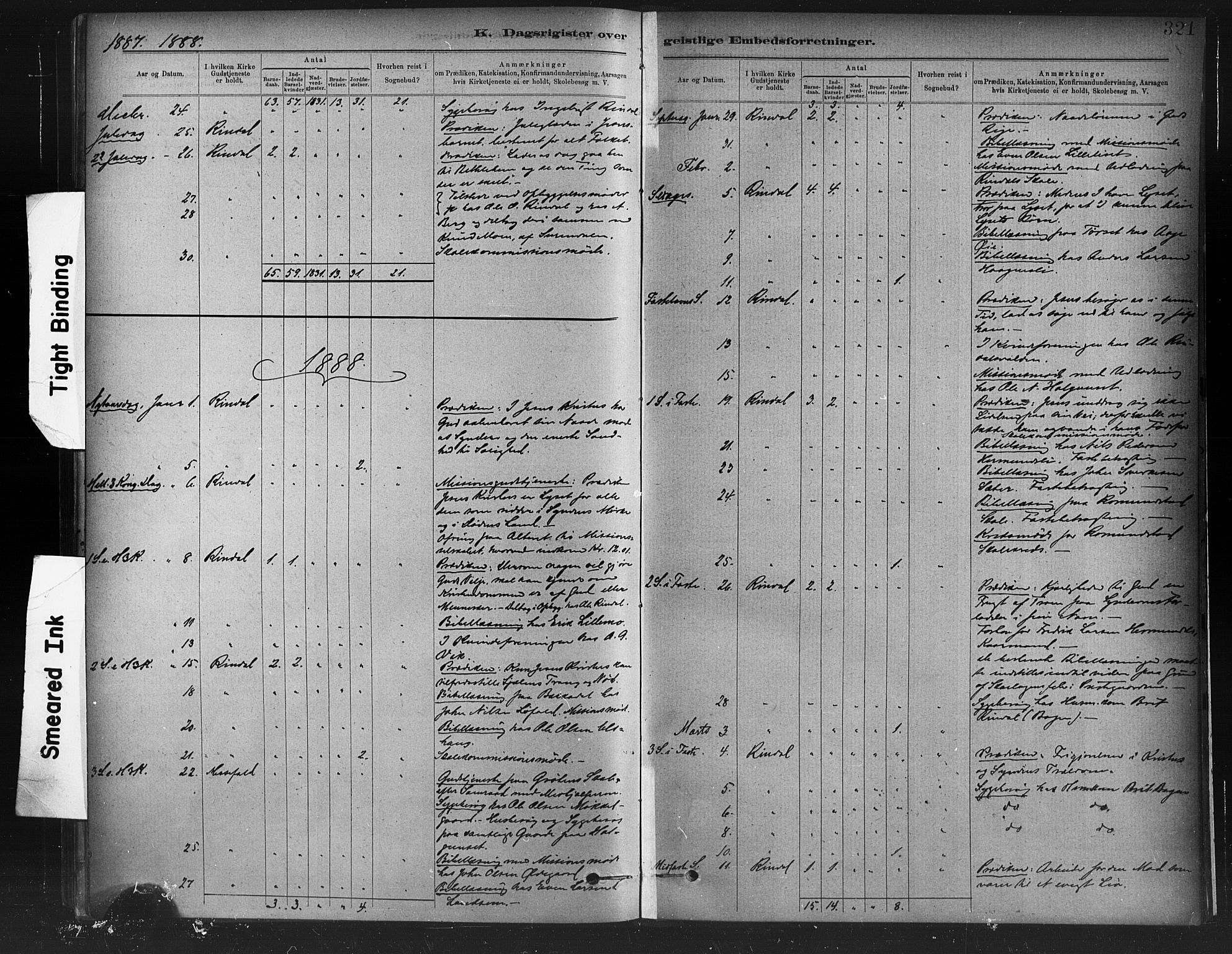 Ministerialprotokoller, klokkerbøker og fødselsregistre - Møre og Romsdal, AV/SAT-A-1454/598/L1069: Parish register (official) no. 598A03, 1882-1895, p. 321