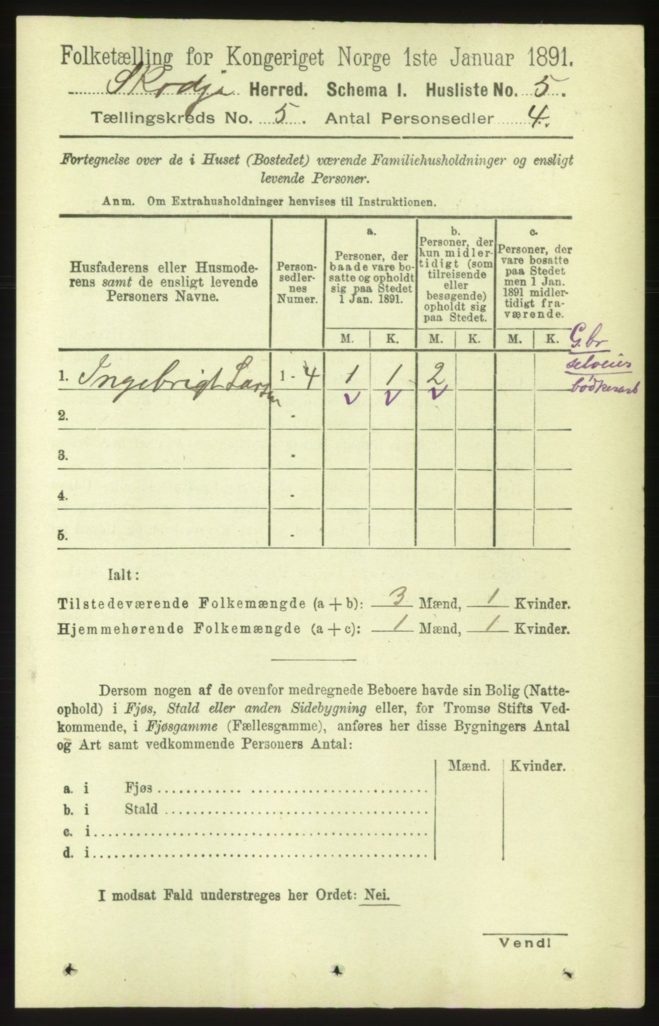 RA, 1891 census for 1529 Skodje, 1891, p. 737