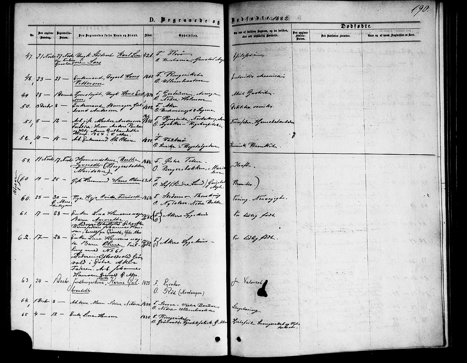 Vestre Aker prestekontor Kirkebøker, AV/SAO-A-10025/F/Fa/L0006: Parish register (official) no. 6, 1873-1886, p. 190