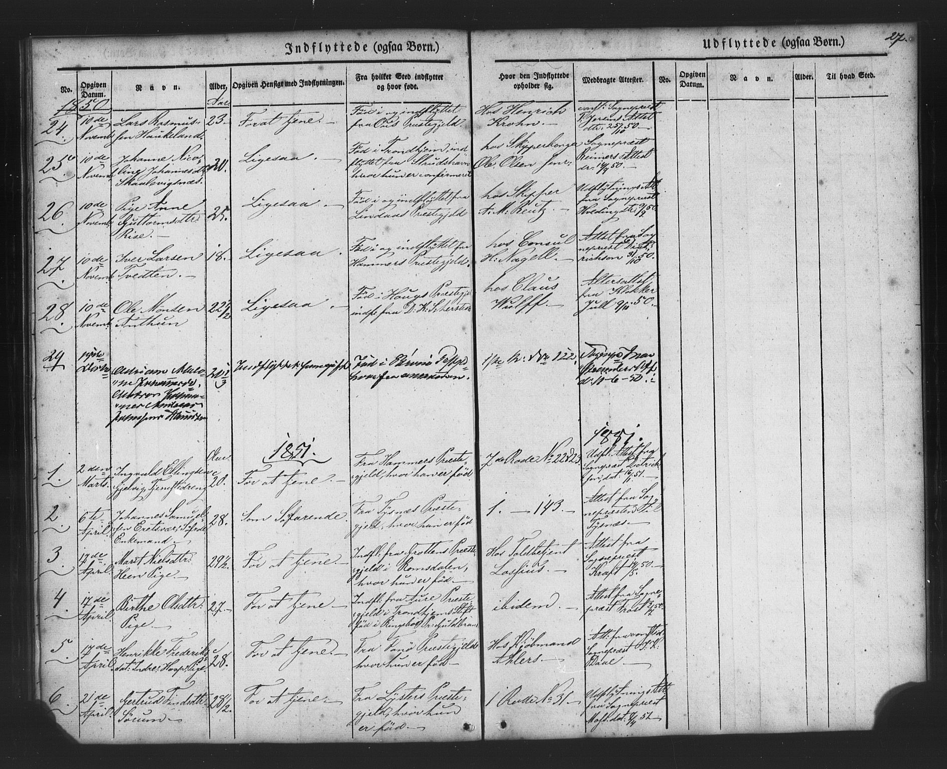Nykirken Sokneprestembete, SAB/A-77101/H/Haa/L0049: Parish register (official) no. G 1, 1838-1860, p. 27