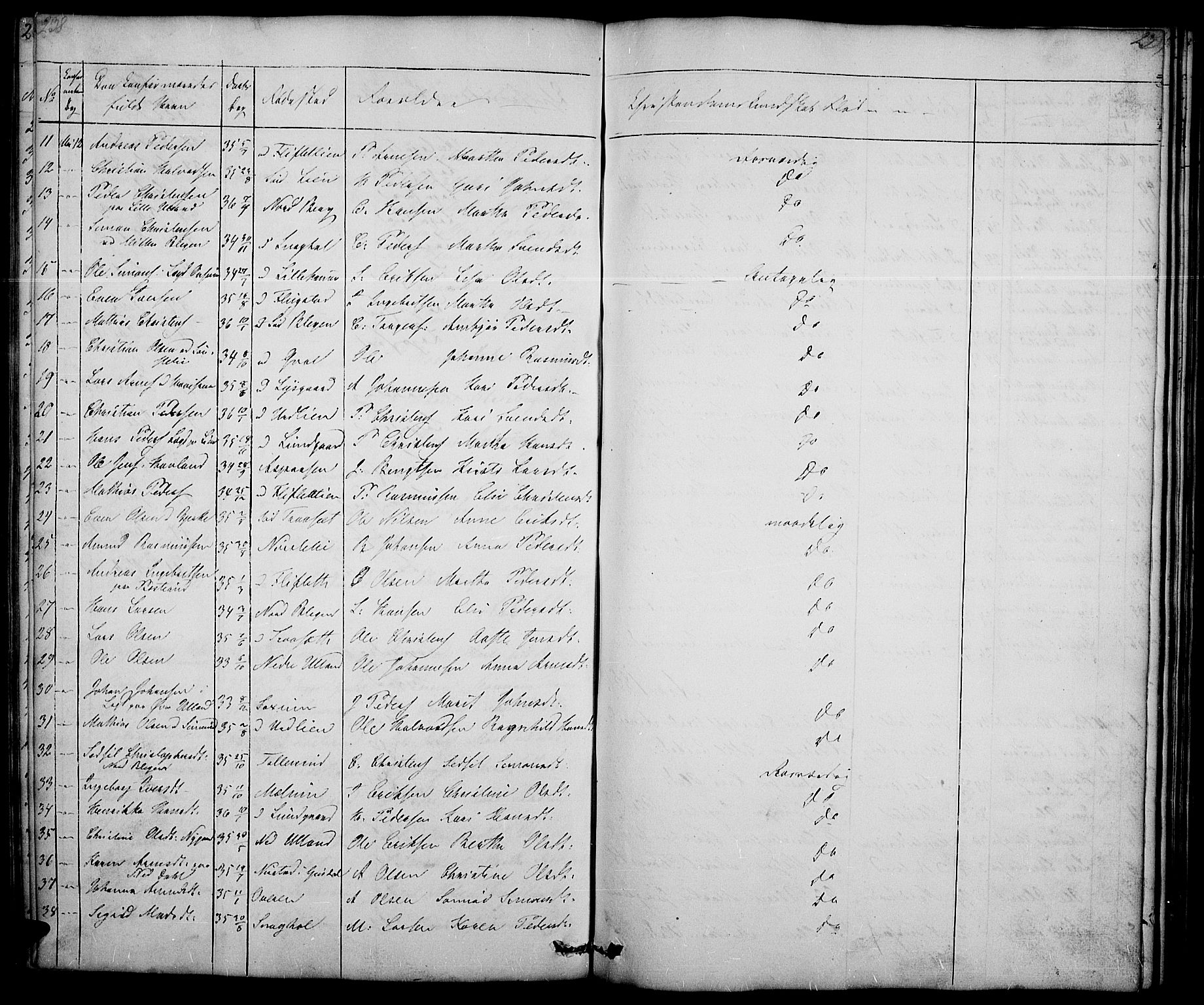 Fåberg prestekontor, AV/SAH-PREST-086/H/Ha/Hab/L0005: Parish register (copy) no. 5, 1837-1864, p. 238-239