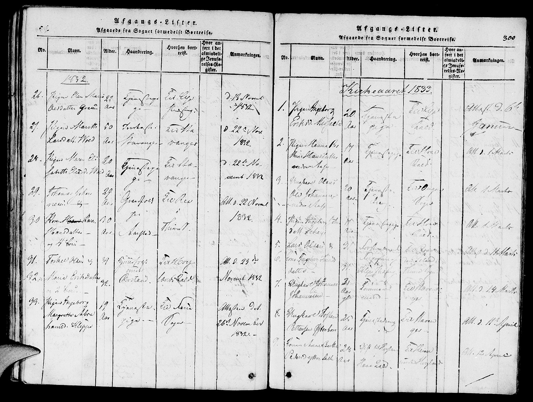 Klepp sokneprestkontor, SAST/A-101803/001/3/30BA/L0002: Parish register (official) no. A 2, 1816-1833, p. 300