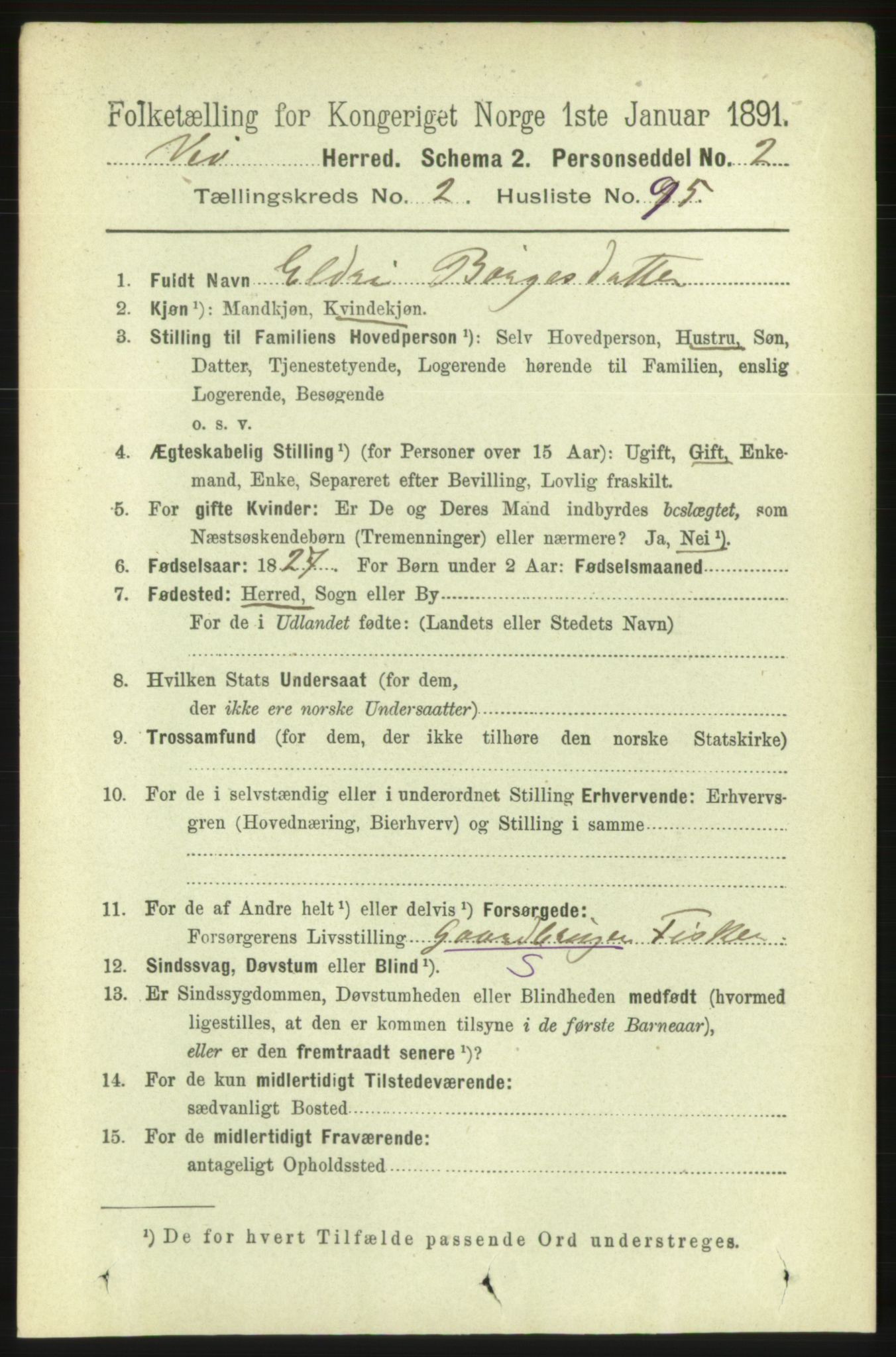 RA, 1891 census for 1541 Veøy, 1891, p. 1356