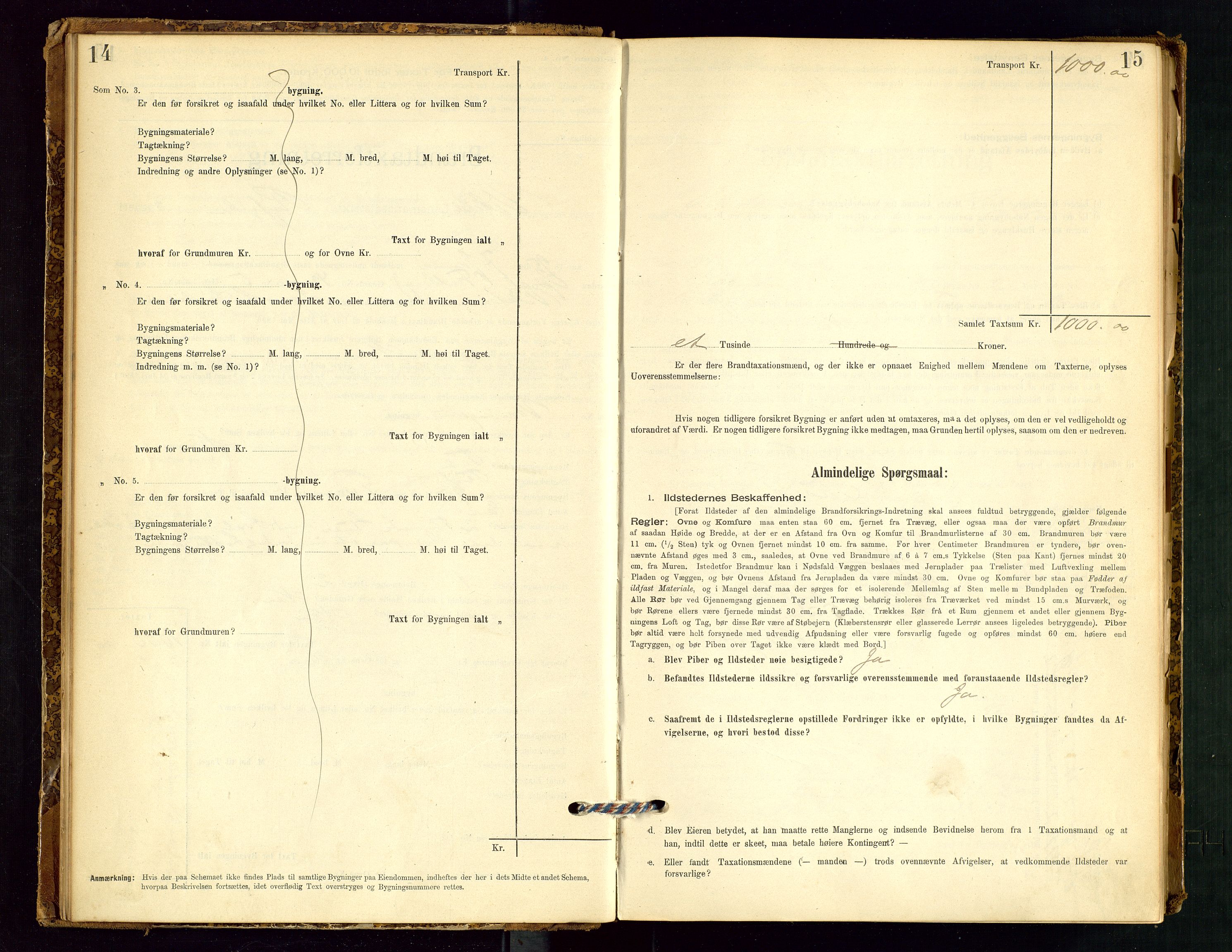 Vikedal lensmannskontor, AV/SAST-A-100179/Gob/L0004: Branntakstprotokoll, 1894-1952, p. 14-15