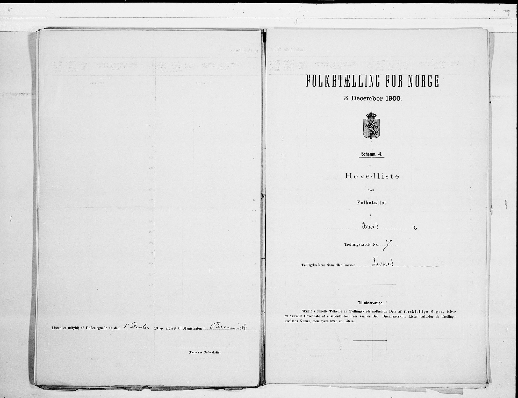 SAKO, 1900 census for Brevik, 1900, p. 16