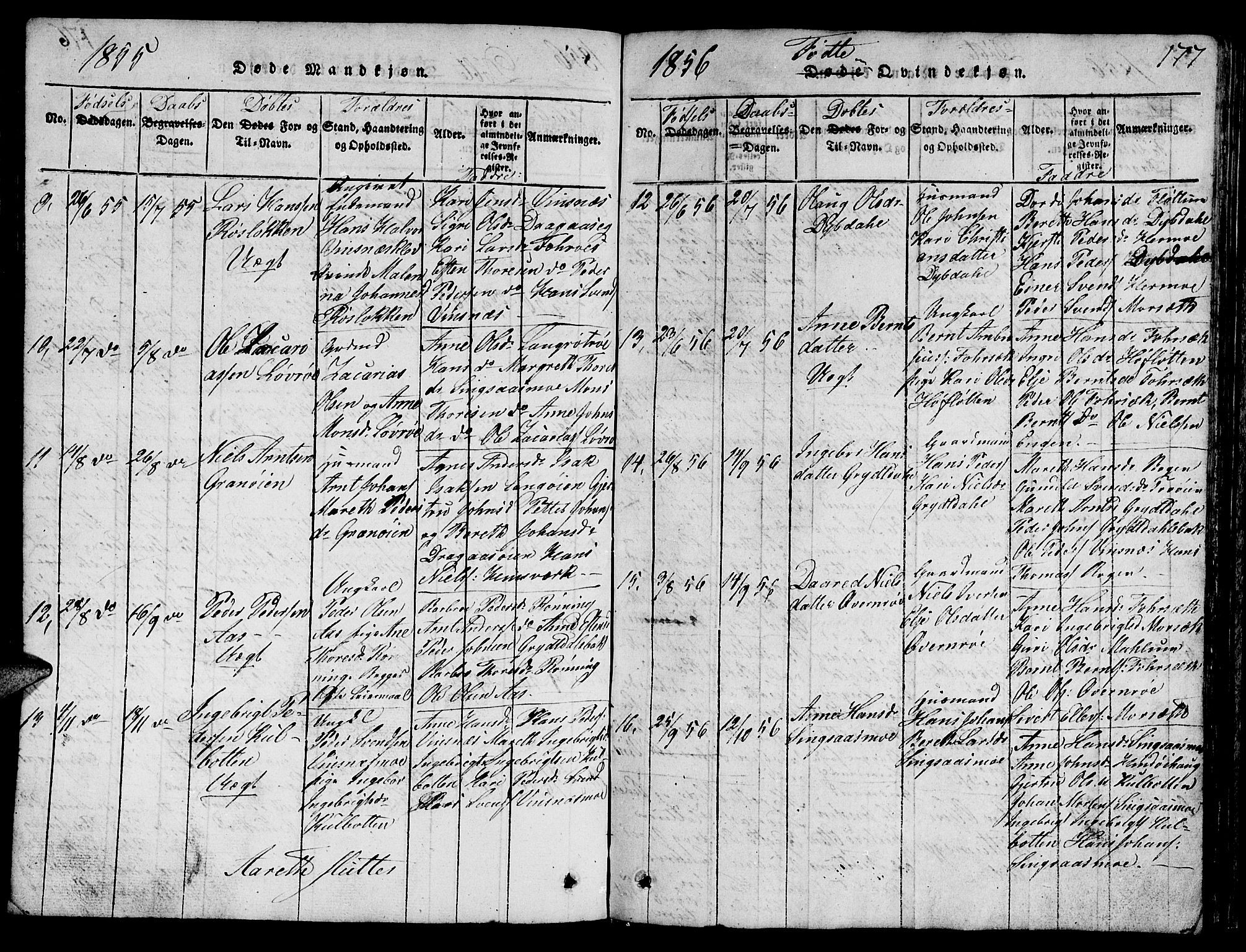 Ministerialprotokoller, klokkerbøker og fødselsregistre - Sør-Trøndelag, SAT/A-1456/688/L1026: Parish register (copy) no. 688C01, 1817-1860, p. 177