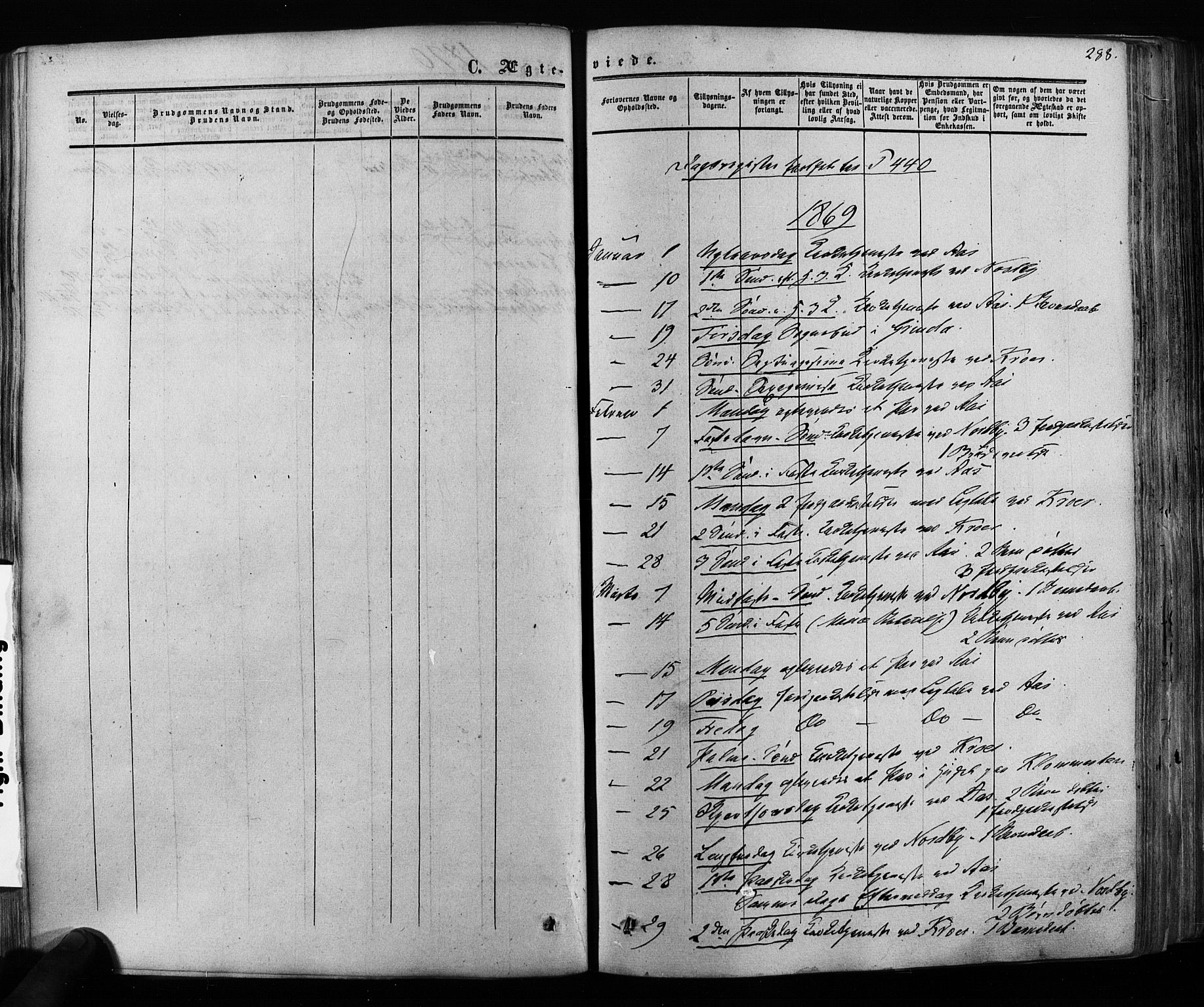 Ås prestekontor Kirkebøker, SAO/A-10894/F/Fa/L0007: Parish register (official) no. I 7, 1854-1870, p. 288