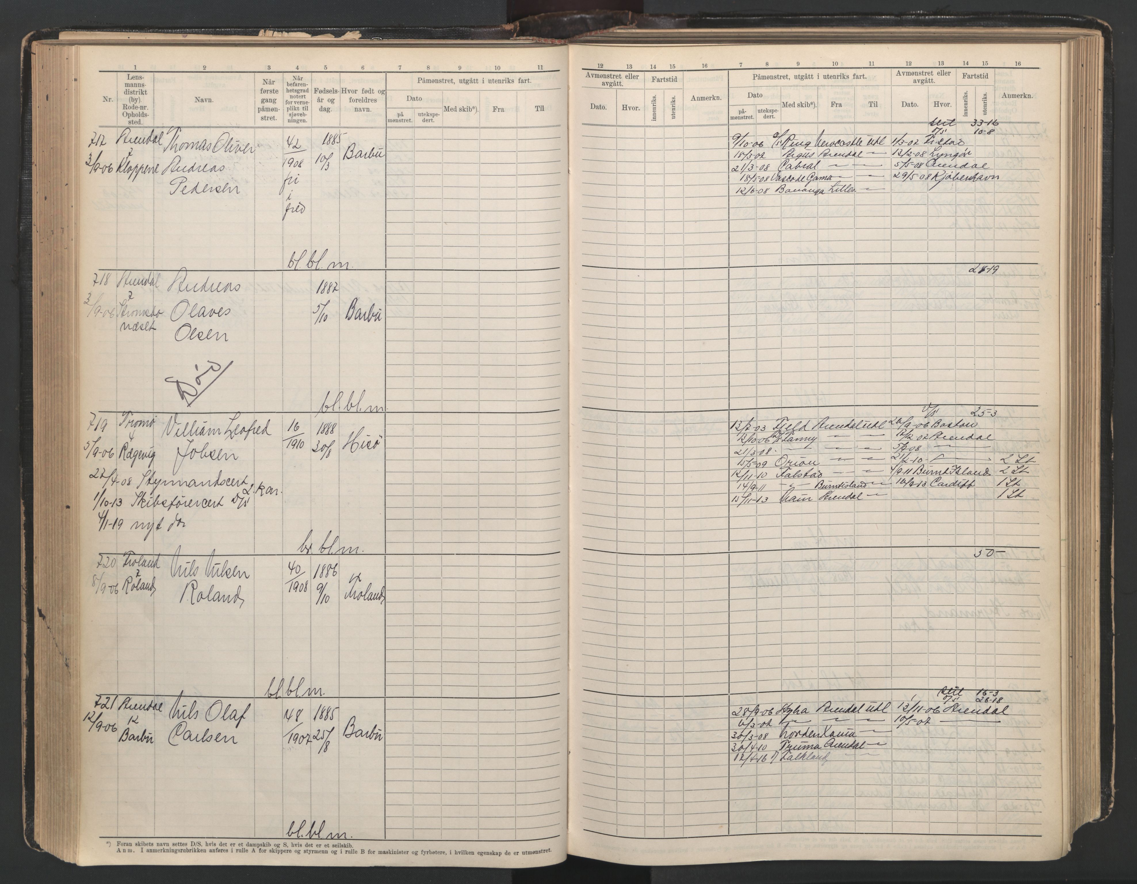 Arendal mønstringskrets, AV/SAK-2031-0012/F/Fb/L0003: Hovedrulle A nr 1-2495, E-4, 1899-1949, p. 149