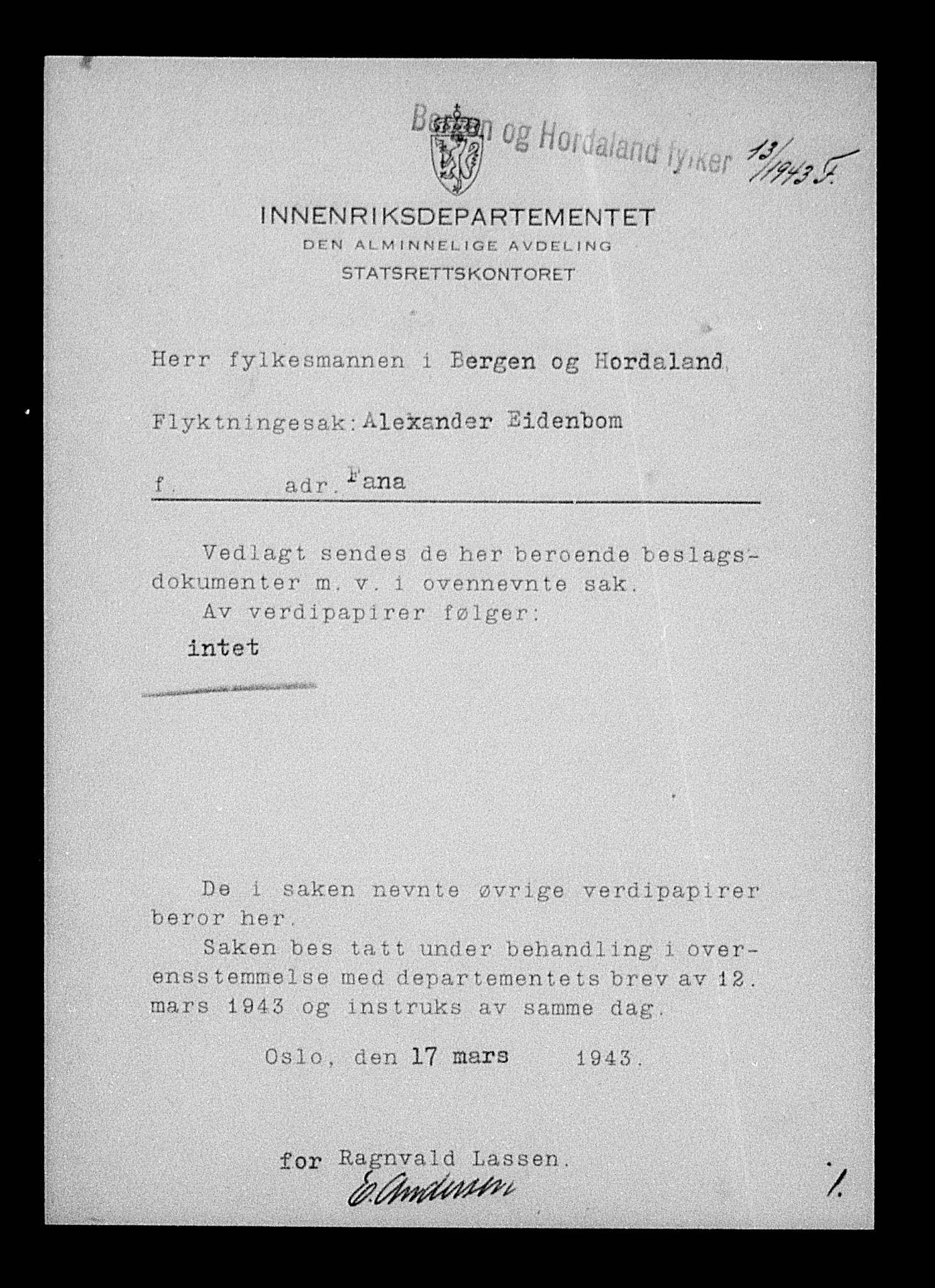 Justisdepartementet, Tilbakeføringskontoret for inndratte formuer, AV/RA-S-1564/H/Hc/Hcd/L0994: --, 1945-1947, p. 545