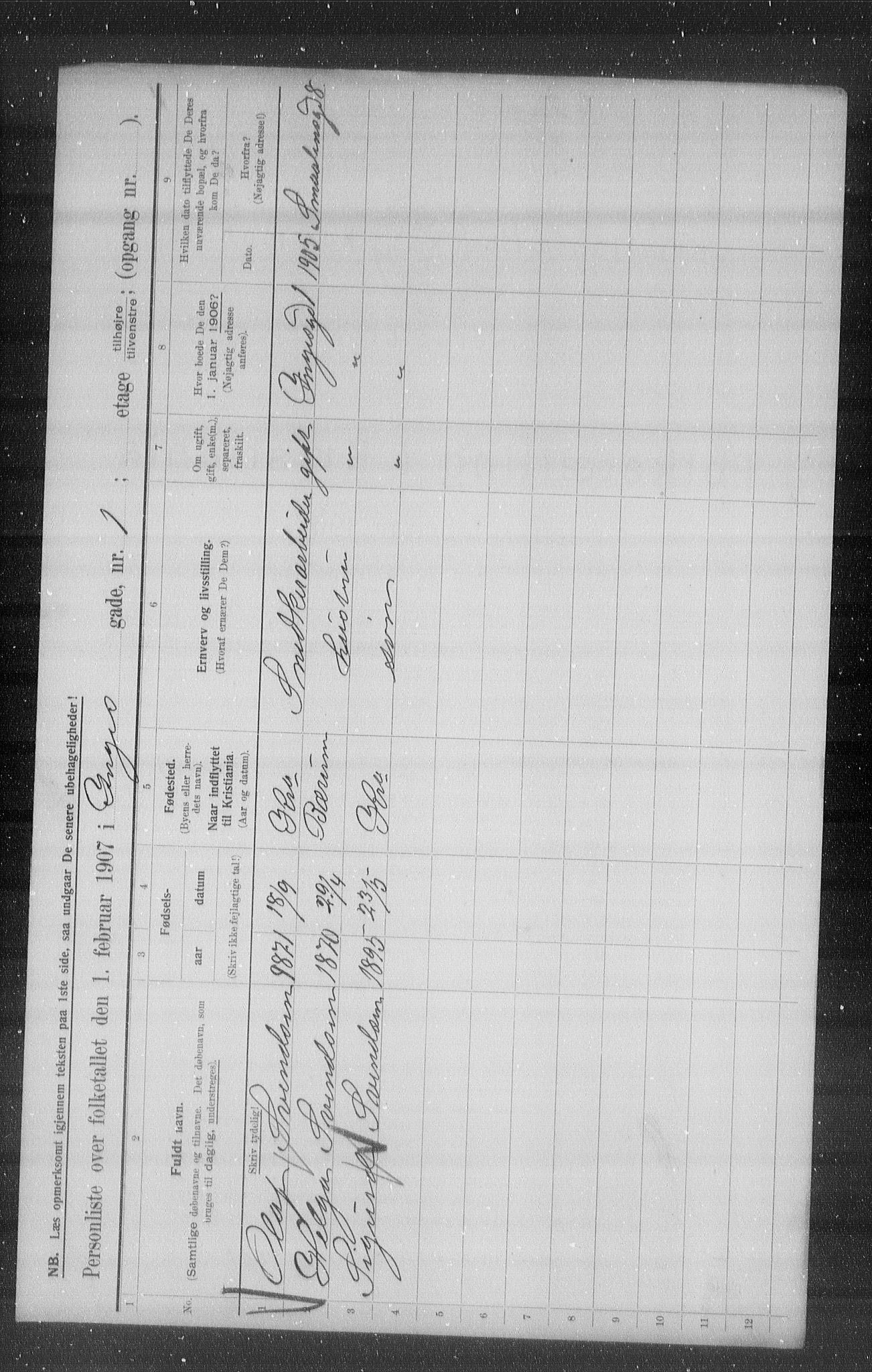 OBA, Municipal Census 1907 for Kristiania, 1907, p. 22808