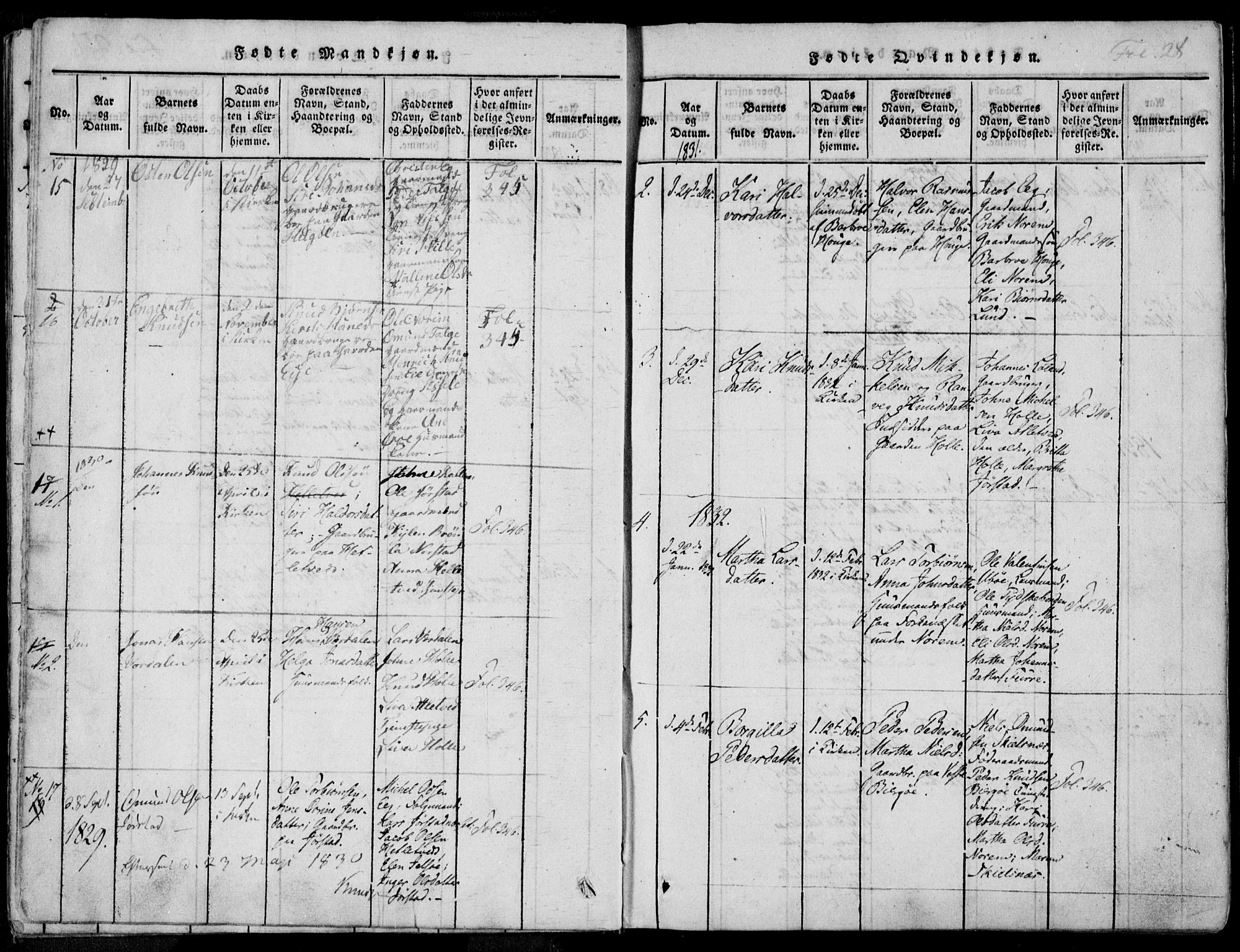 Nedstrand sokneprestkontor, AV/SAST-A-101841/01/IV: Parish register (official) no. A 7, 1816-1870, p. 28