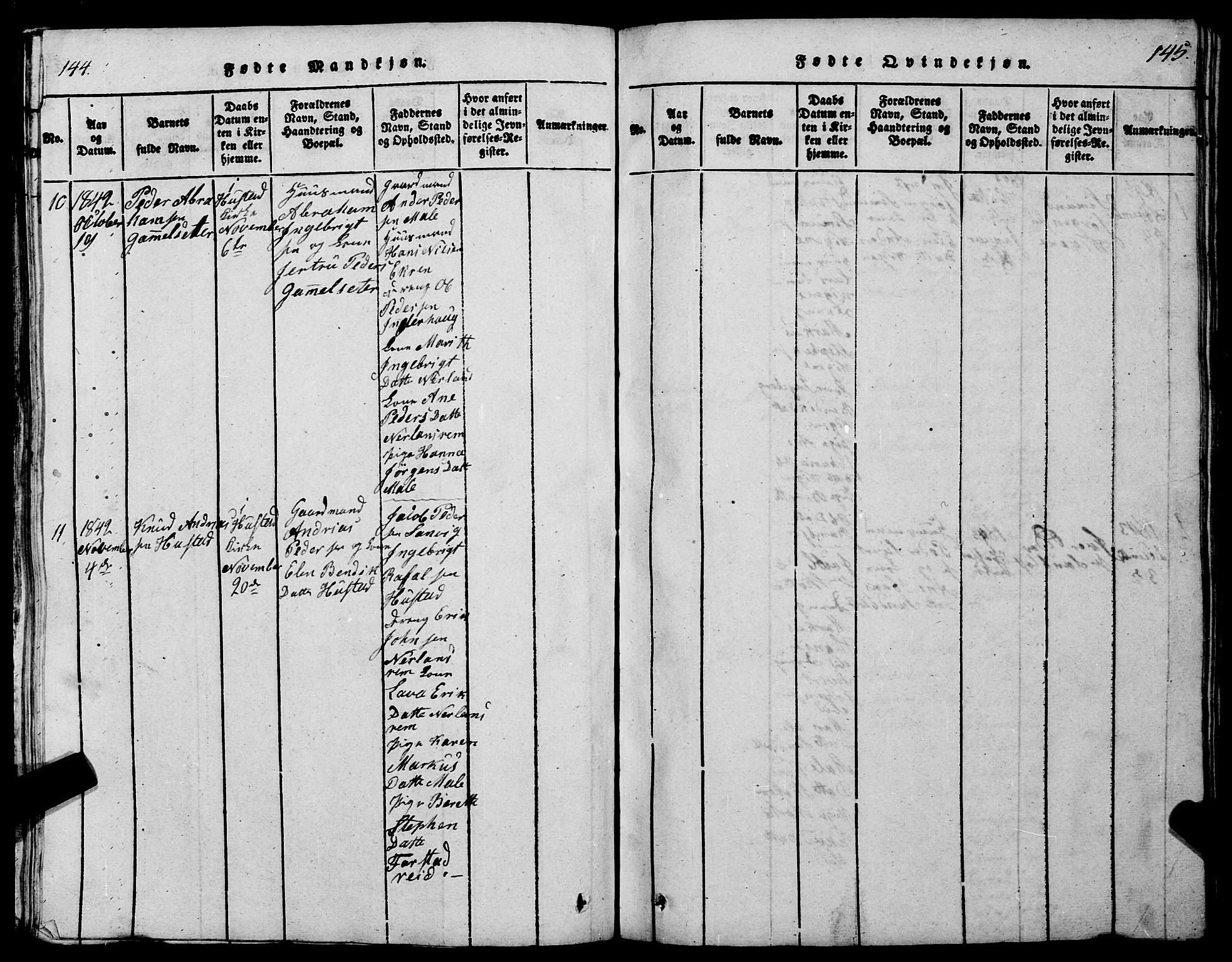 Ministerialprotokoller, klokkerbøker og fødselsregistre - Møre og Romsdal, SAT/A-1454/567/L0781: Parish register (copy) no. 567C01, 1818-1845, p. 144-145