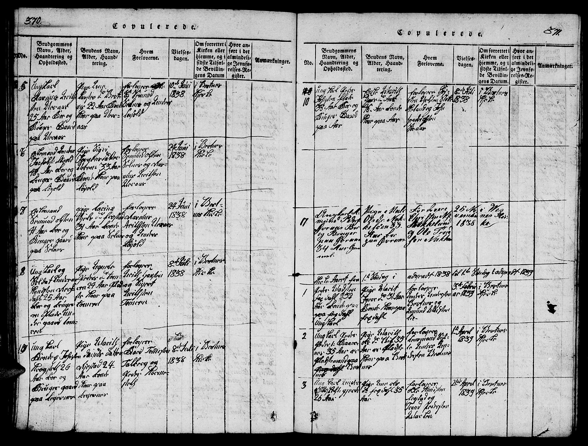 Ministerialprotokoller, klokkerbøker og fødselsregistre - Møre og Romsdal, AV/SAT-A-1454/539/L0535: Parish register (copy) no. 539C01, 1818-1842, p. 370-371