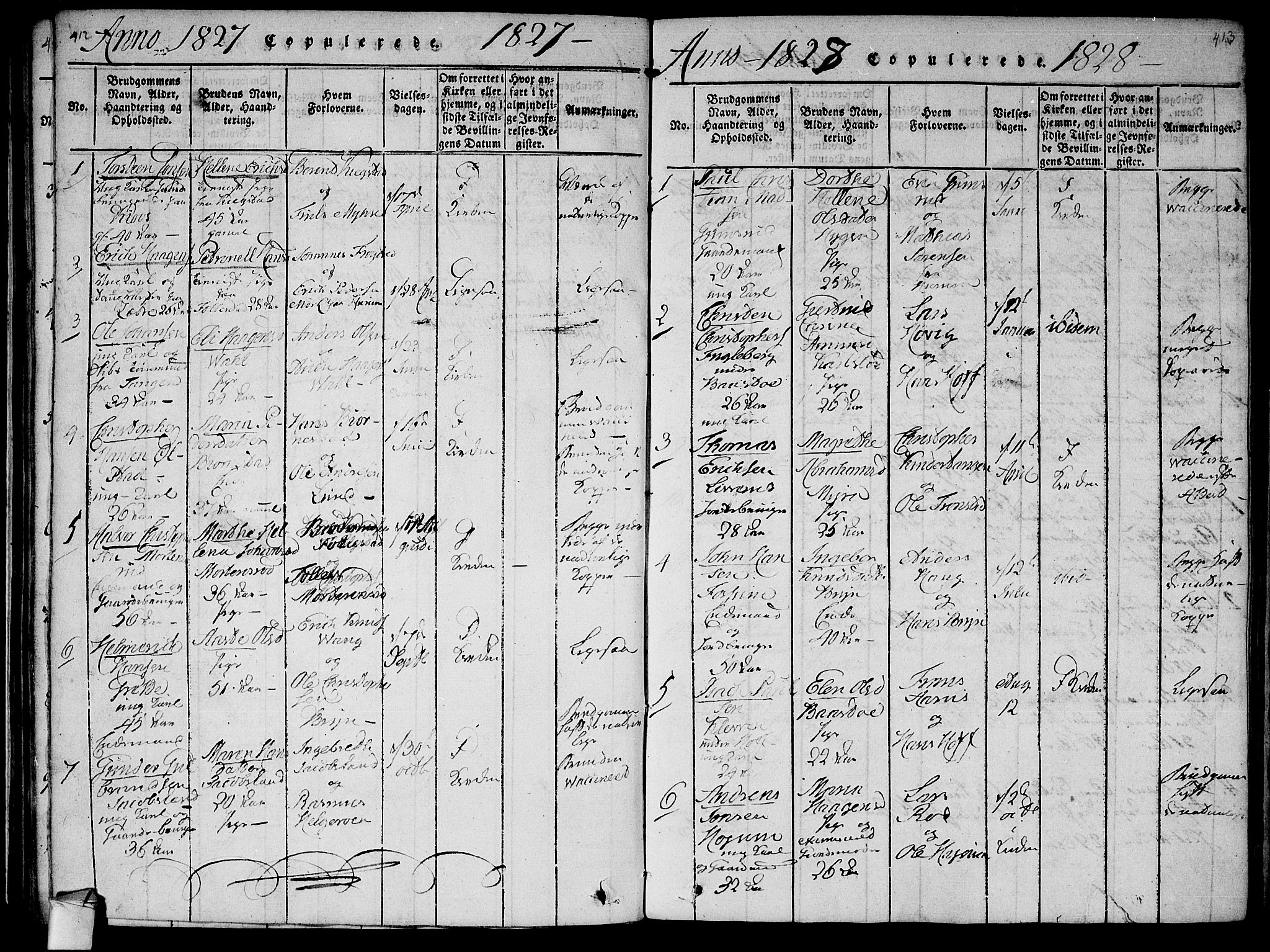 Røyken kirkebøker, SAKO/A-241/F/Fa/L0004: Parish register (official) no. 4, 1814-1832, p. 412-413