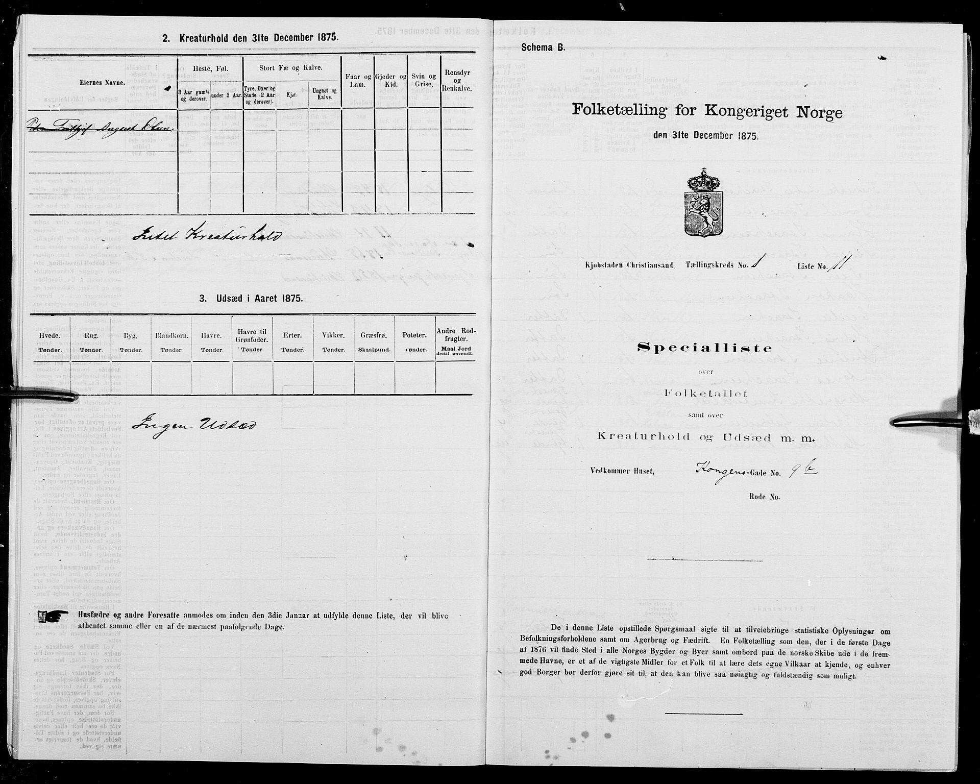 SAK, 1875 census for 1001P Kristiansand, 1875, p. 40