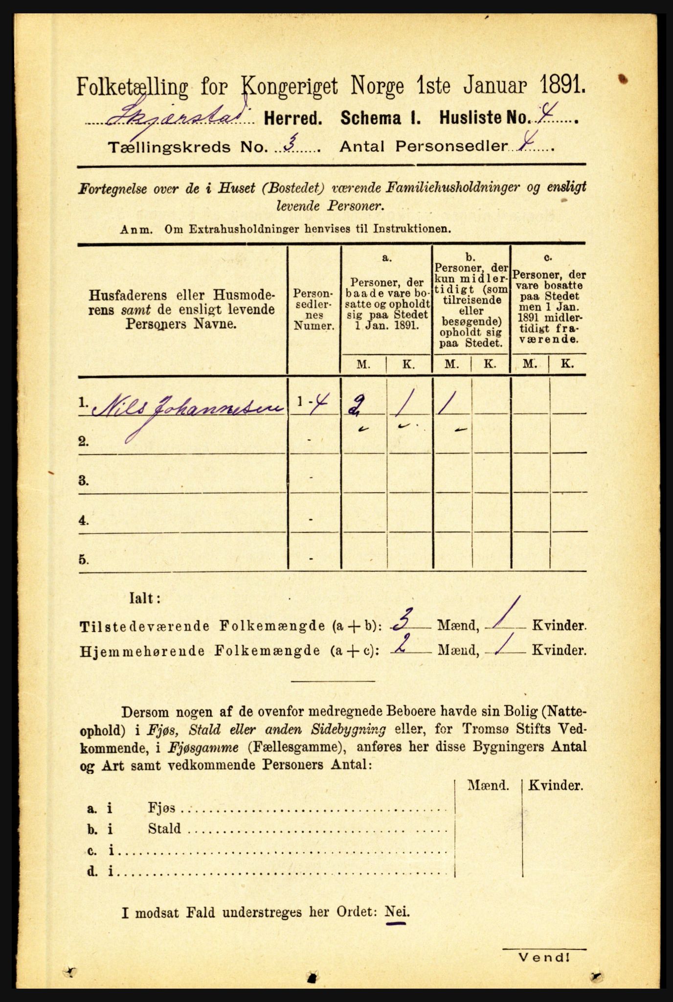 RA, 1891 census for 1842 Skjerstad, 1891, p. 693