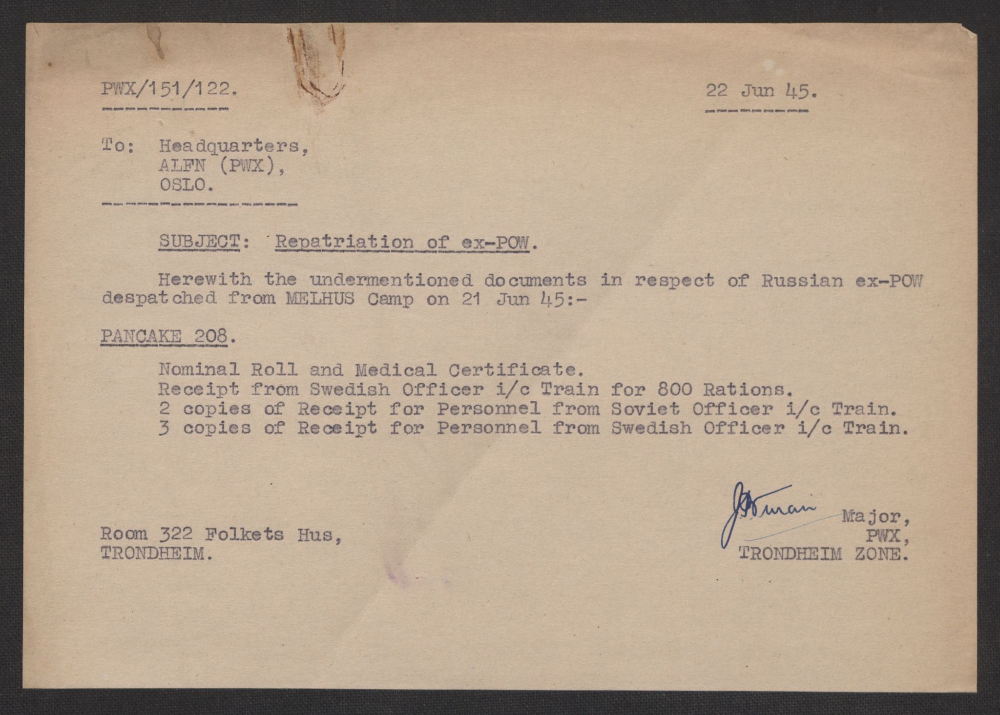 Flyktnings- og fangedirektoratet, Repatrieringskontoret, AV/RA-S-1681/D/Db/L0017: Displaced Persons (DPs) og sivile tyskere, 1945-1948, p. 694