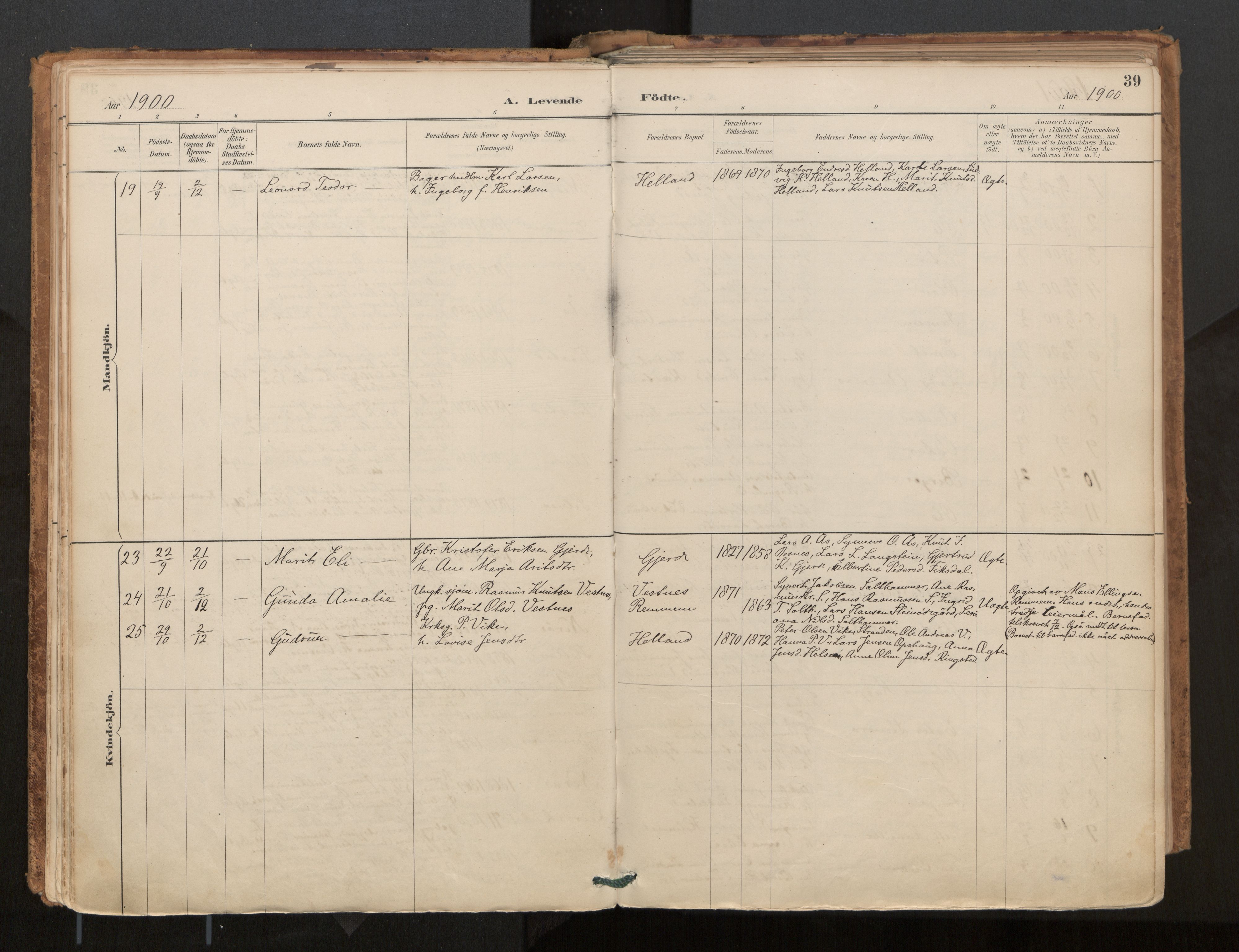 Ministerialprotokoller, klokkerbøker og fødselsregistre - Møre og Romsdal, AV/SAT-A-1454/539/L0531: Parish register (official) no. 539A04, 1887-1913, p. 39