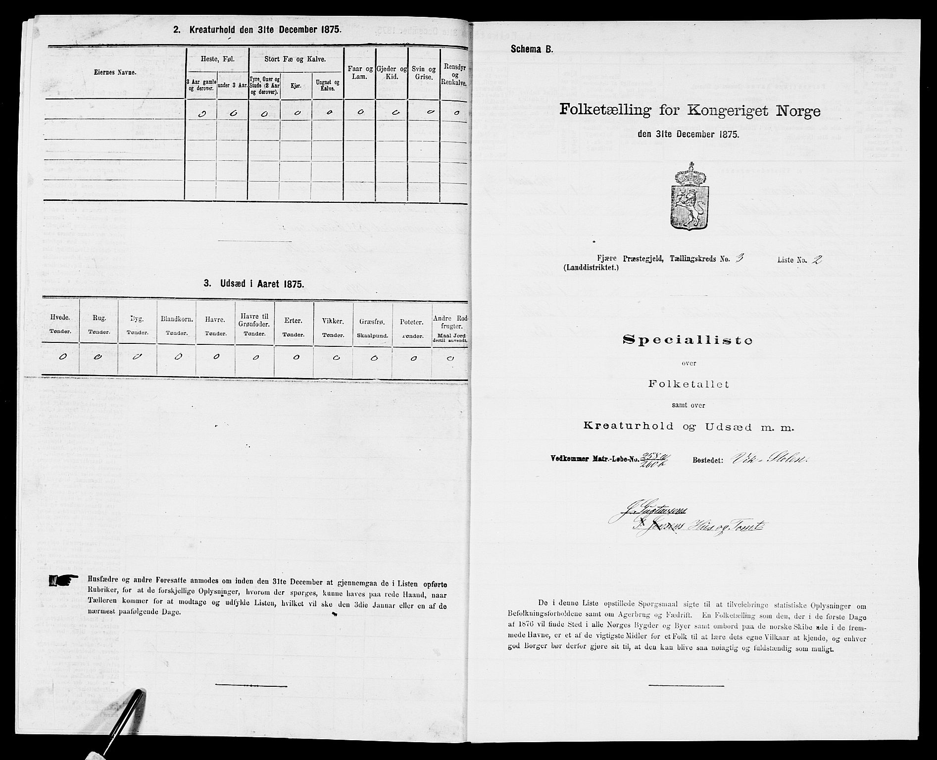 SAK, 1875 census for 0923L Fjære/Fjære, 1875, p. 856