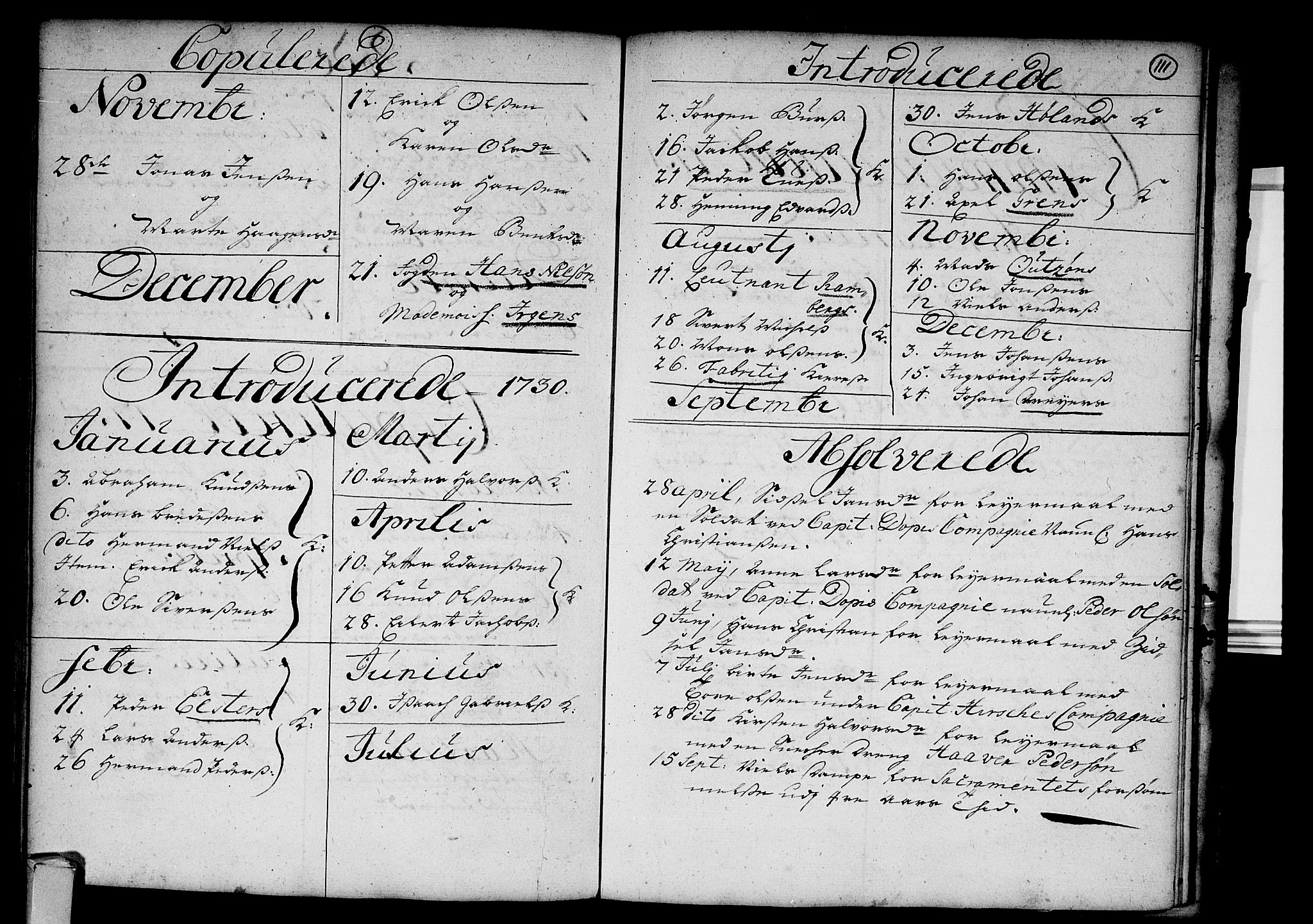 Strømsø kirkebøker, SAKO/A-246/F/Fa/L0003: Parish register (official) no. I 3, 1727-1731, p. 111
