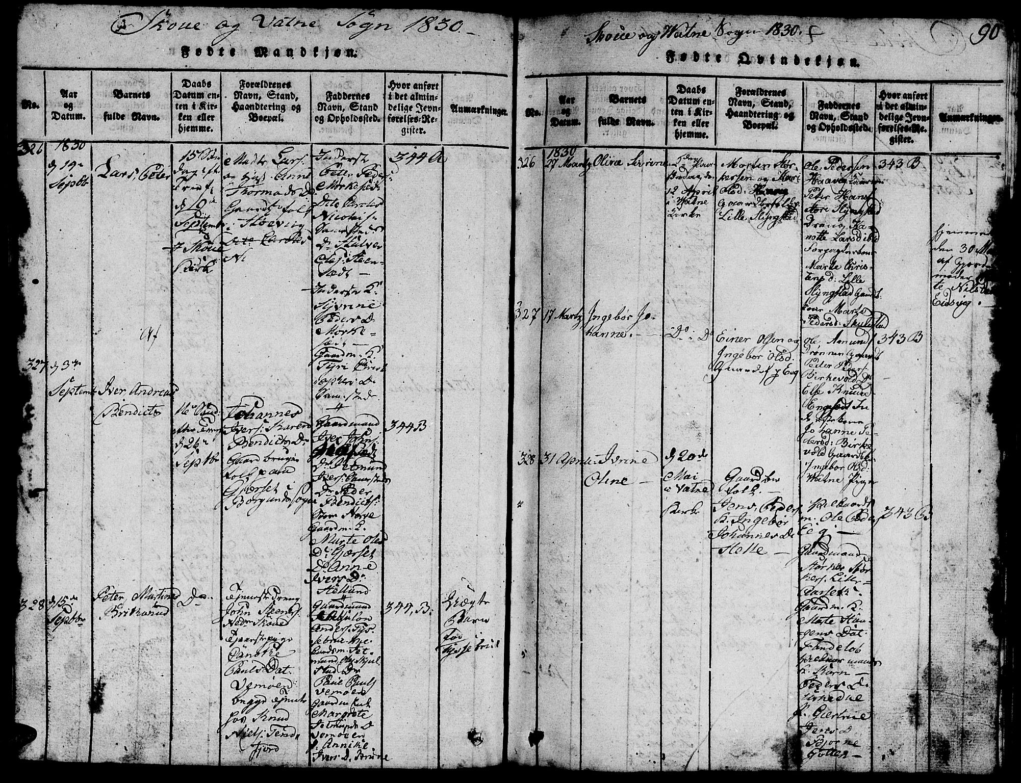 Ministerialprotokoller, klokkerbøker og fødselsregistre - Møre og Romsdal, AV/SAT-A-1454/524/L0360: Parish register (copy) no. 524C01, 1816-1830, p. 90