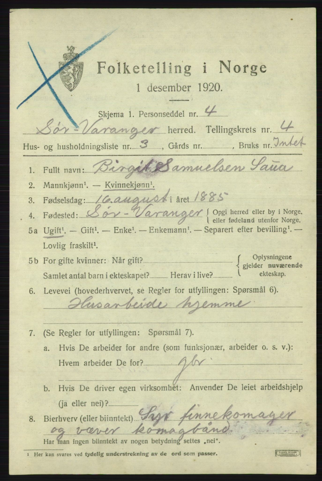SATØ, 1920 census for Sør-Varanger, 1920, p. 2945