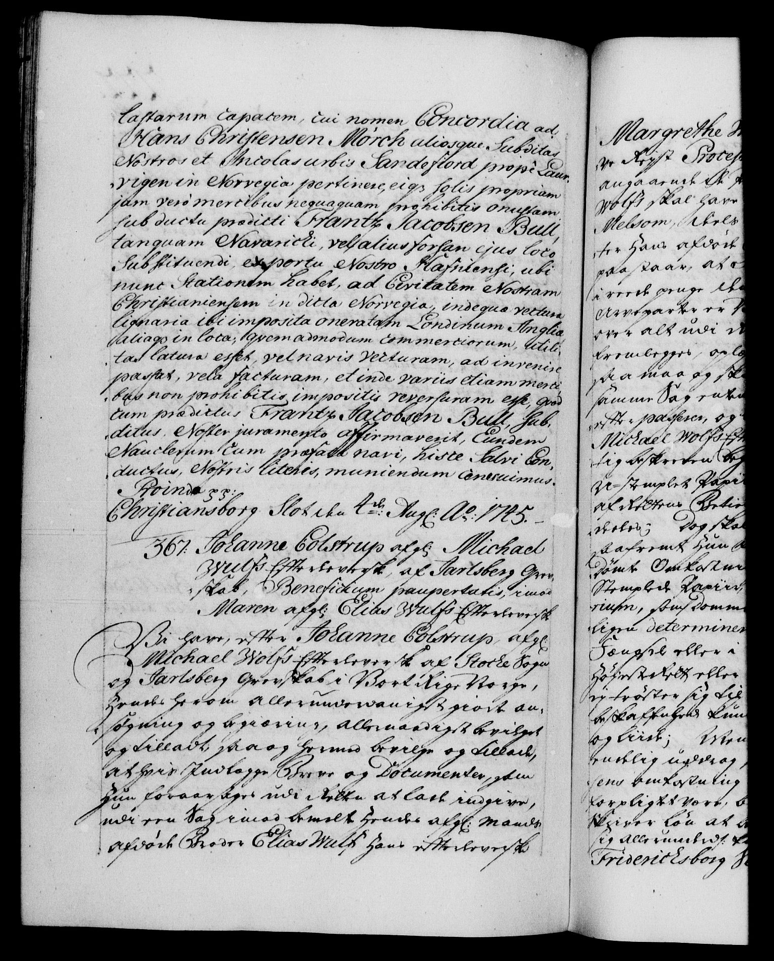 Danske Kanselli 1572-1799, RA/EA-3023/F/Fc/Fca/Fcaa/L0034: Norske registre, 1745-1746, p. 222b