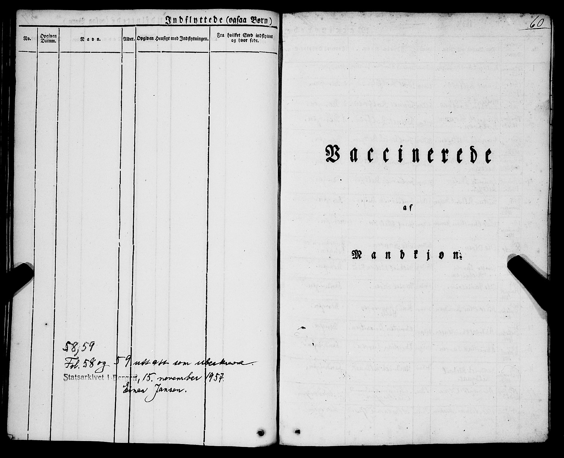 Korskirken sokneprestembete, SAB/A-76101/H/Haa/L0050: Parish register (official) no. F 1, 1821-1869, p. 60