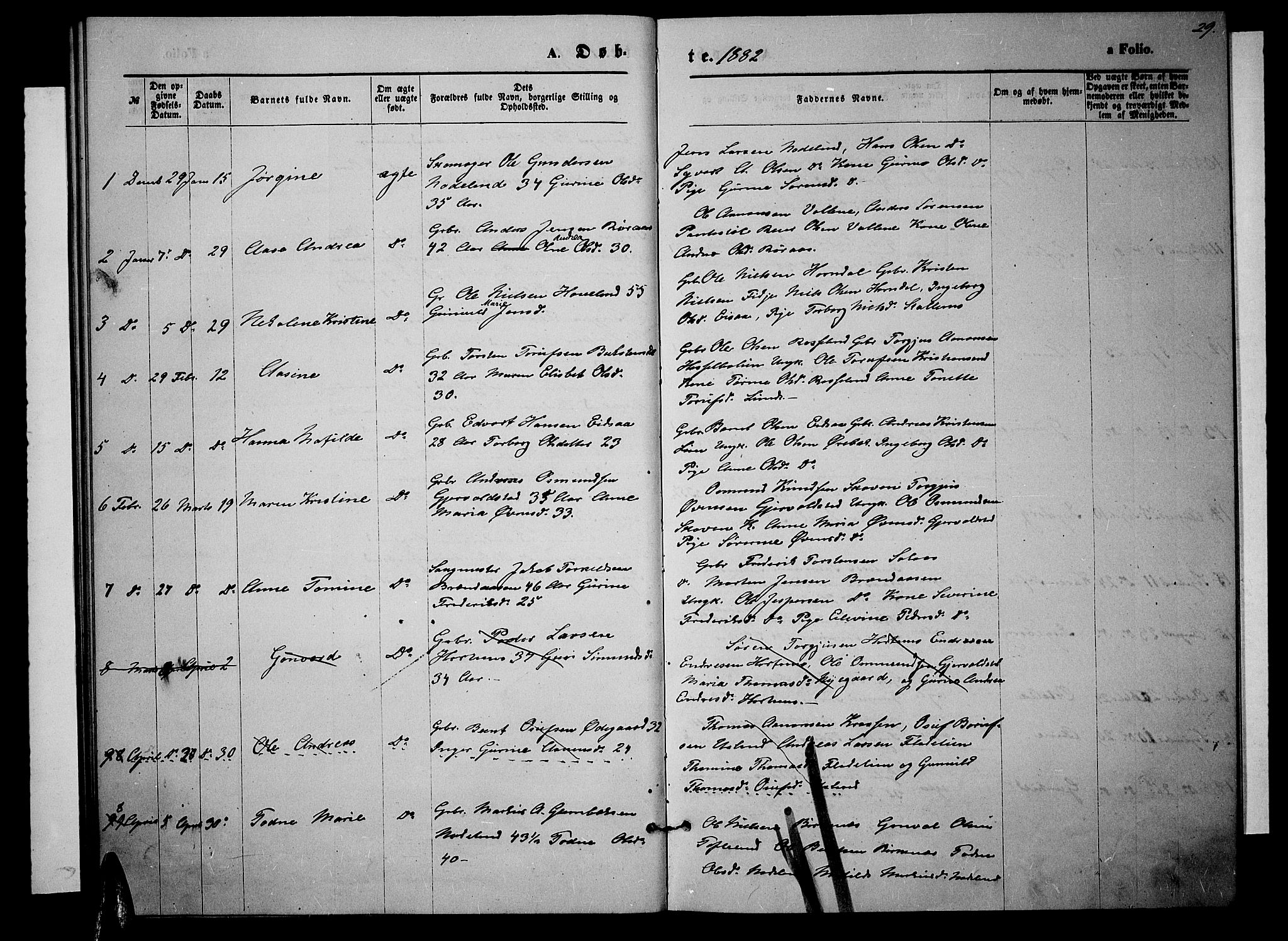 Søgne sokneprestkontor, SAK/1111-0037/F/Fb/Fba/L0003: Parish register (copy) no. B 3, 1874-1887, p. 29