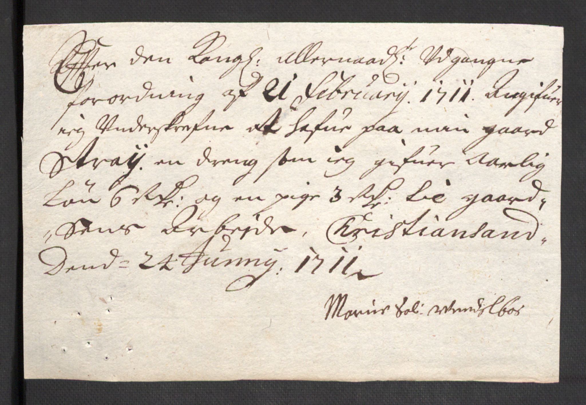 Rentekammeret inntil 1814, Reviderte regnskaper, Fogderegnskap, AV/RA-EA-4092/R43/L2554: Fogderegnskap Lista og Mandal, 1711, p. 515