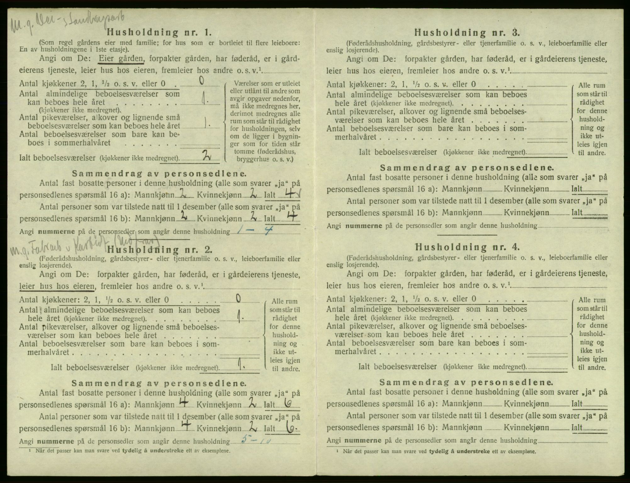 SAB, 1920 census for Odda, 1920, p. 220