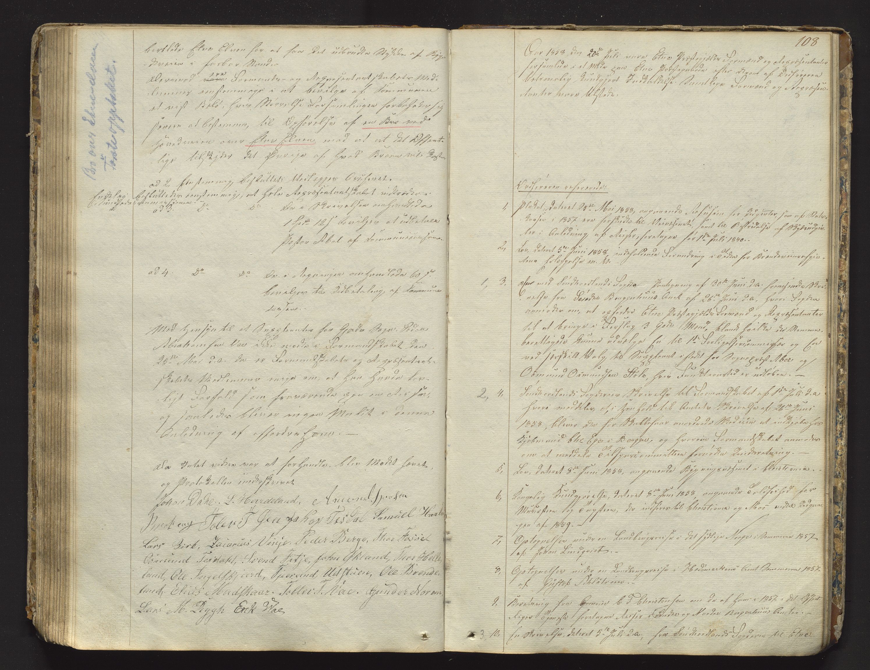 Etne kommune. Formannskapet, IKAH/1211-021/A/Aa/L0001: Møtebok for formannskap og heradsstyre, 1838-1861, p. 108