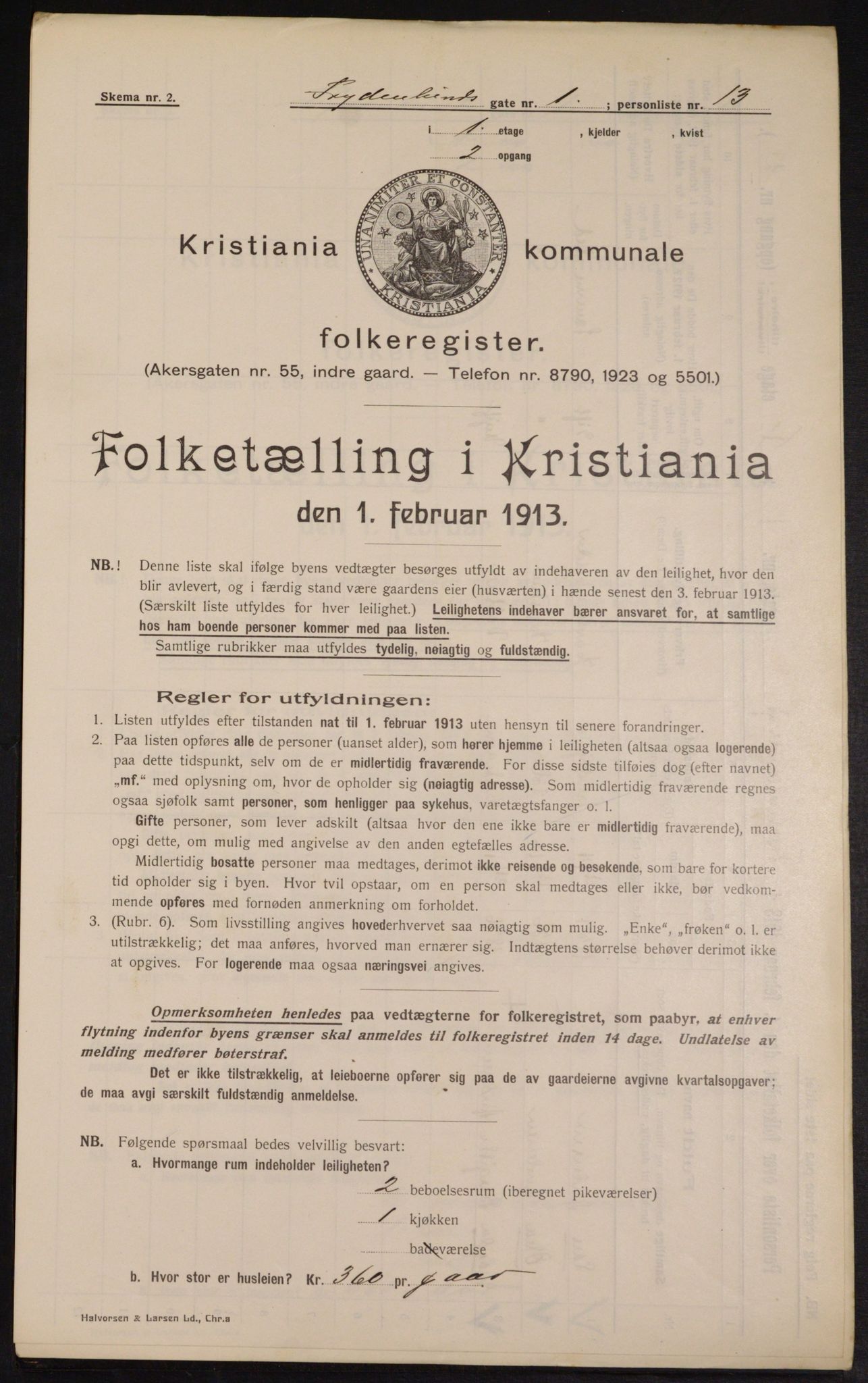 OBA, Municipal Census 1913 for Kristiania, 1913, p. 28096