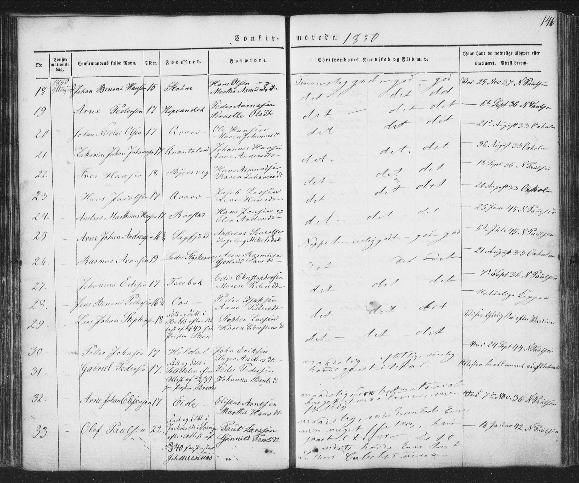 Ministerialprotokoller, klokkerbøker og fødselsregistre - Nordland, AV/SAT-A-1459/853/L0769: Parish register (official) no. 853A08, 1836-1856, p. 146