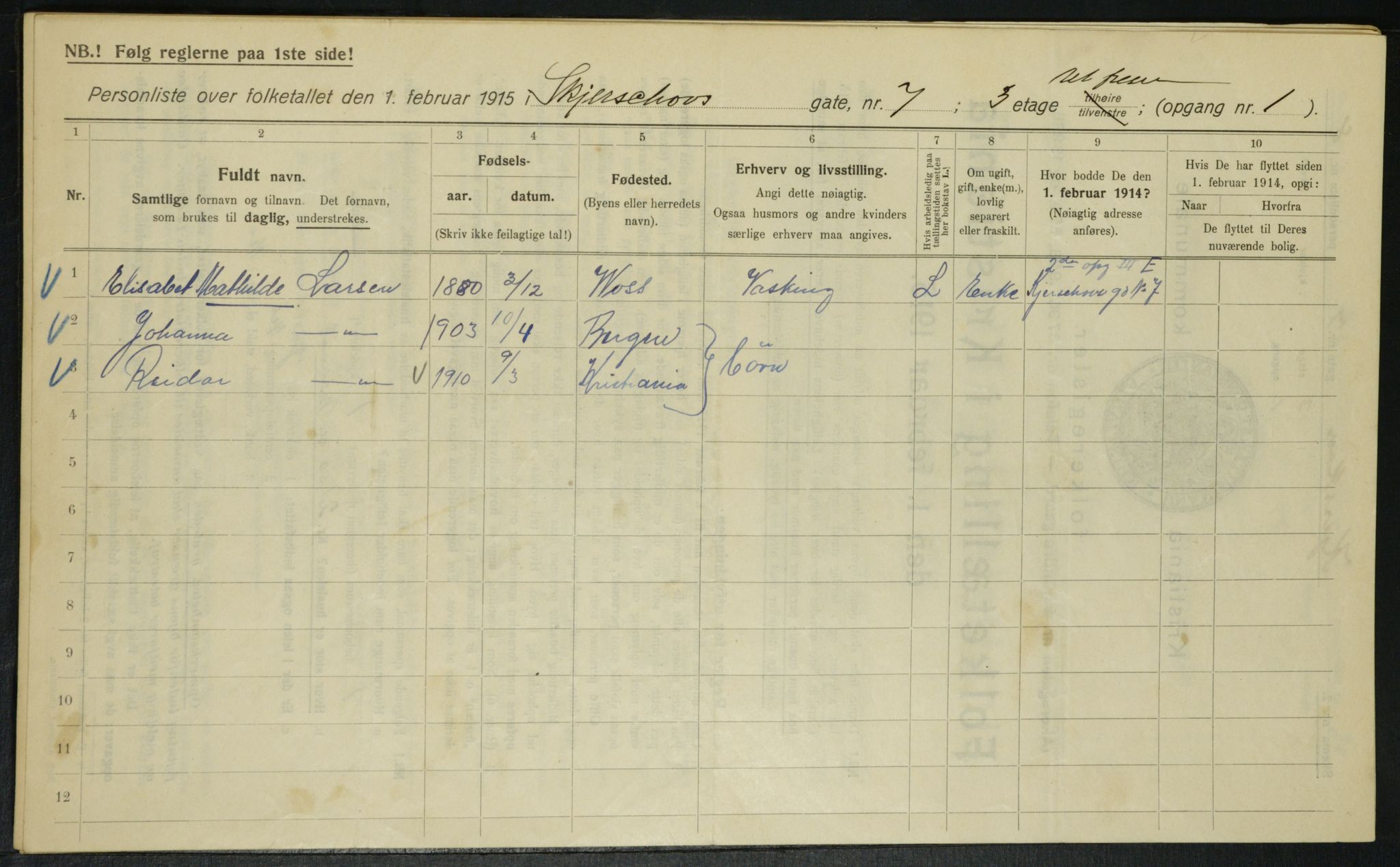 OBA, Municipal Census 1915 for Kristiania, 1915, p. 48993